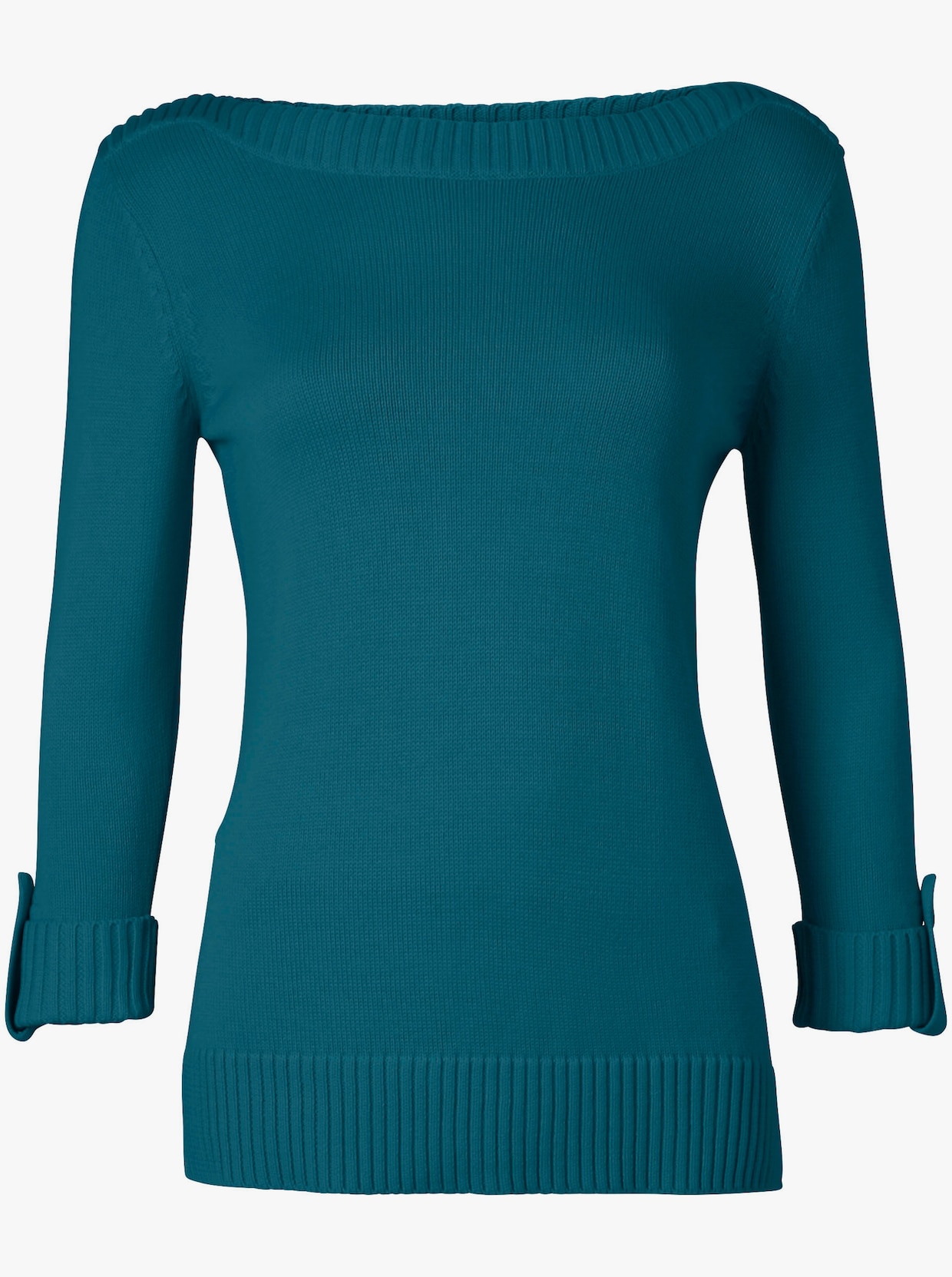 Pullover met 3/4-mouwen - petrol