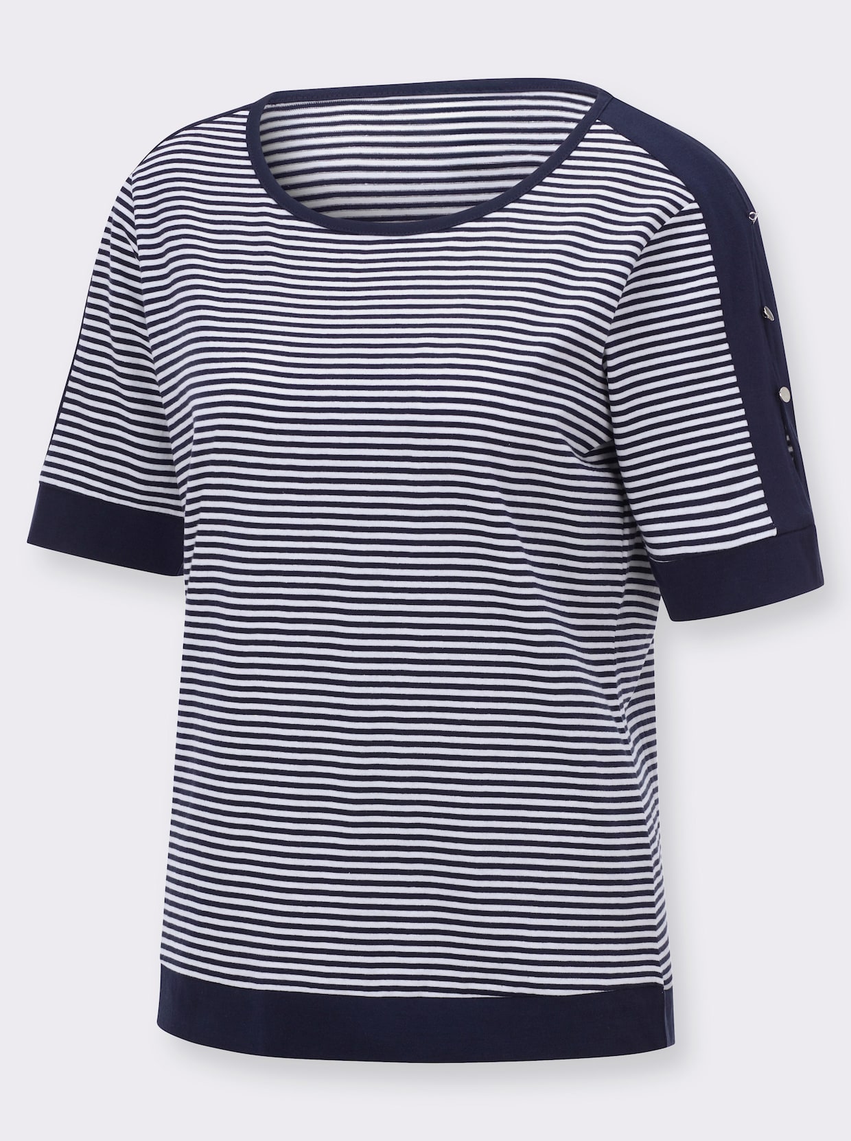 Ringelshirt - marine-weiß-geringelt