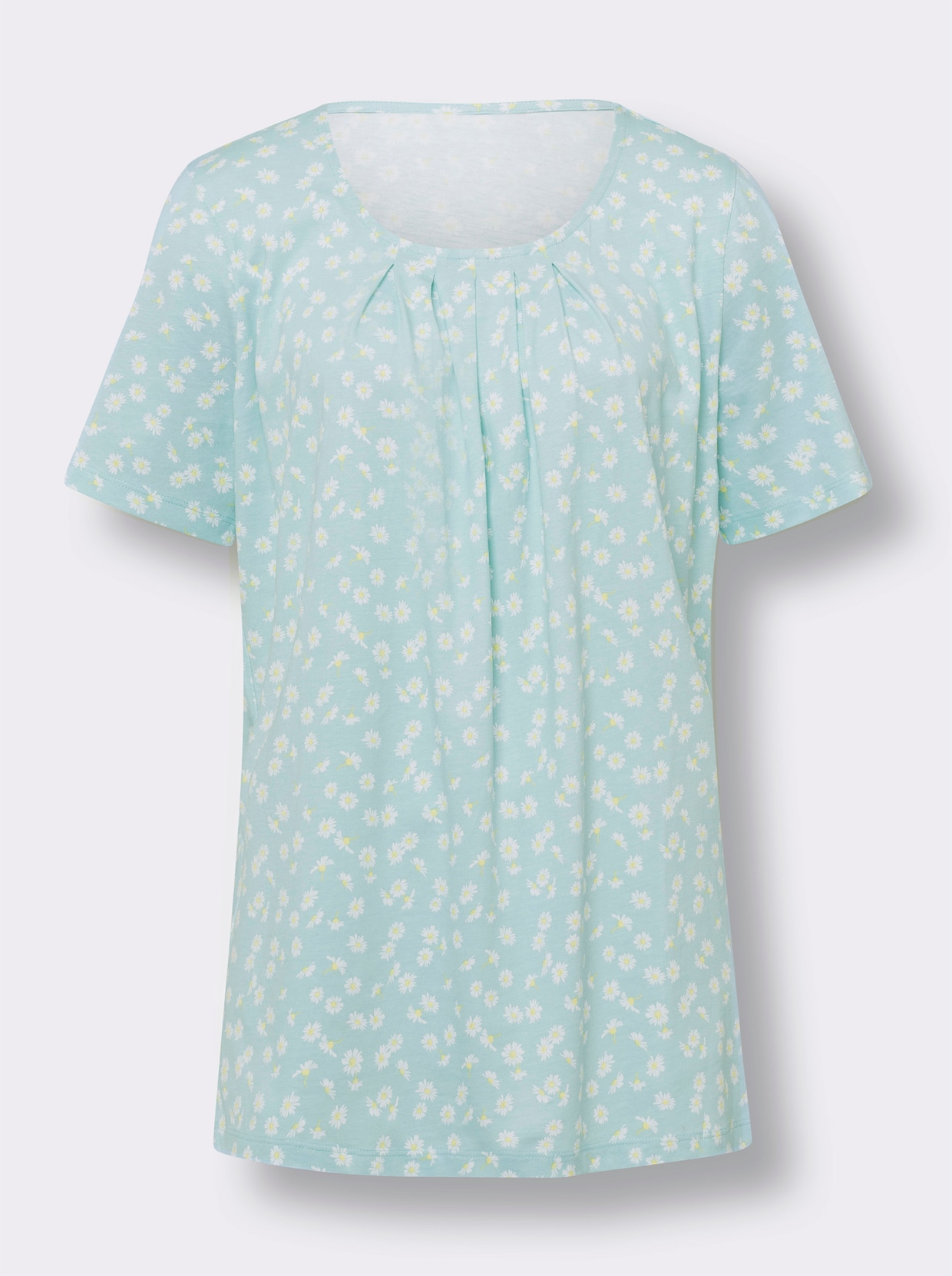 Longshirt - mint-weiß-bedruckt