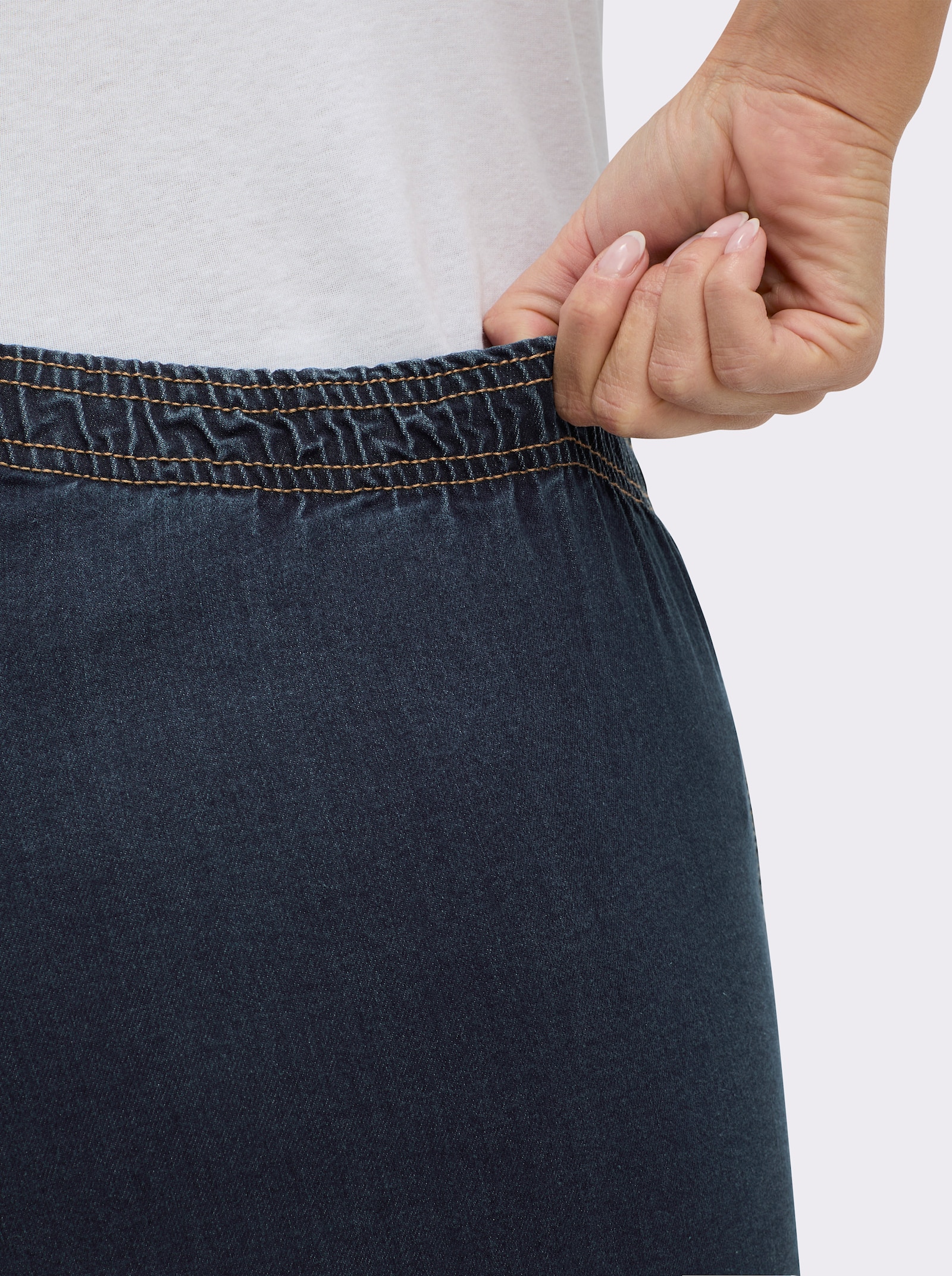 Stretch-Jeans mit Rundum-Dehnbund - dark blue