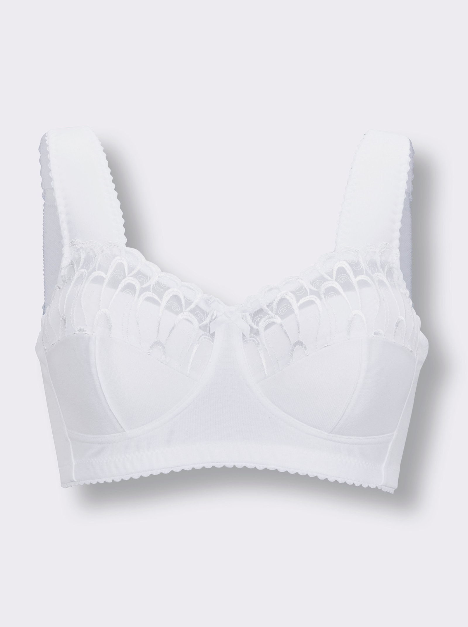 wäschepur Entlastungs-BH ohne Bügel mit wattierten Komfortträgern - weiß