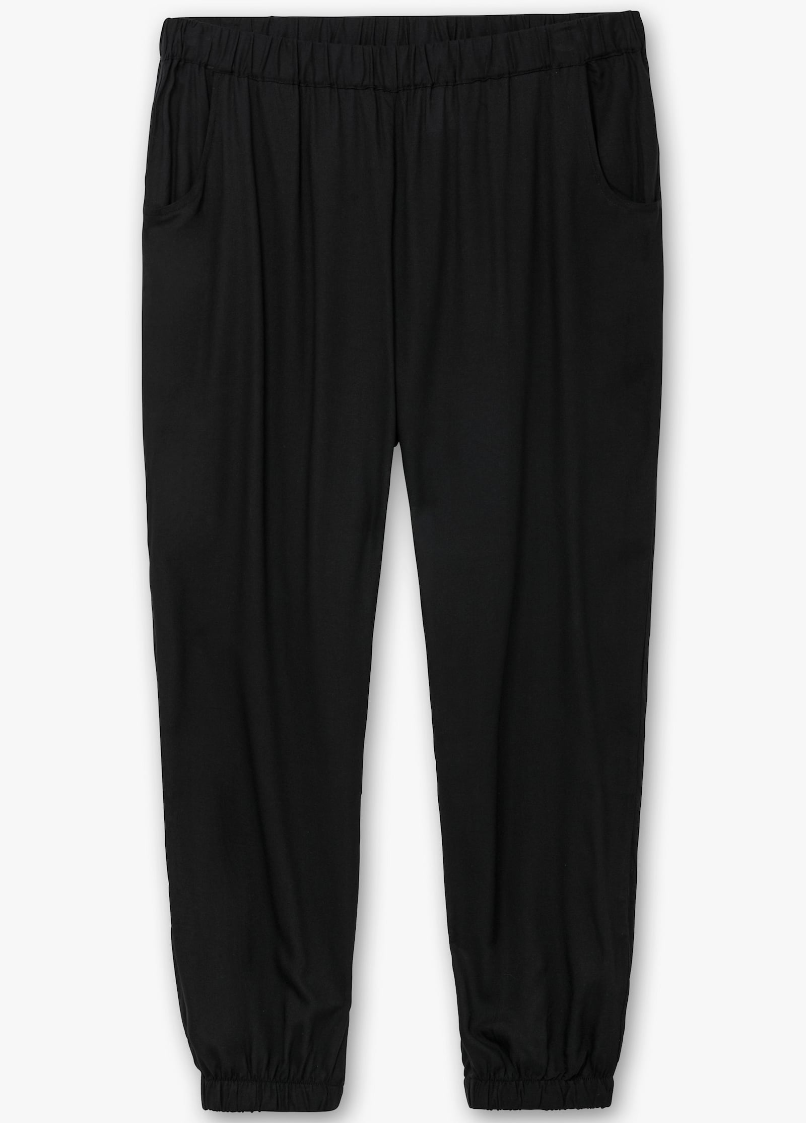 Haremshose mit Bündchen am Saum - schwarz