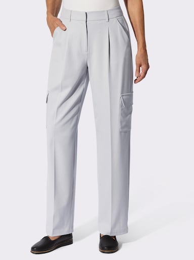 Cargohose in weiter Form - grau-meliert