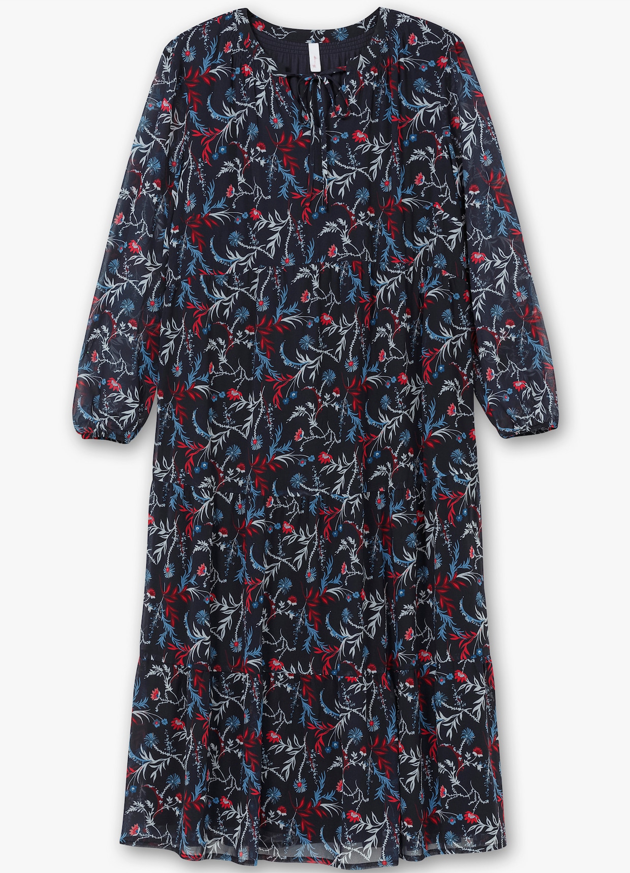 sheego Maxikleid - tiefblau-gemustert