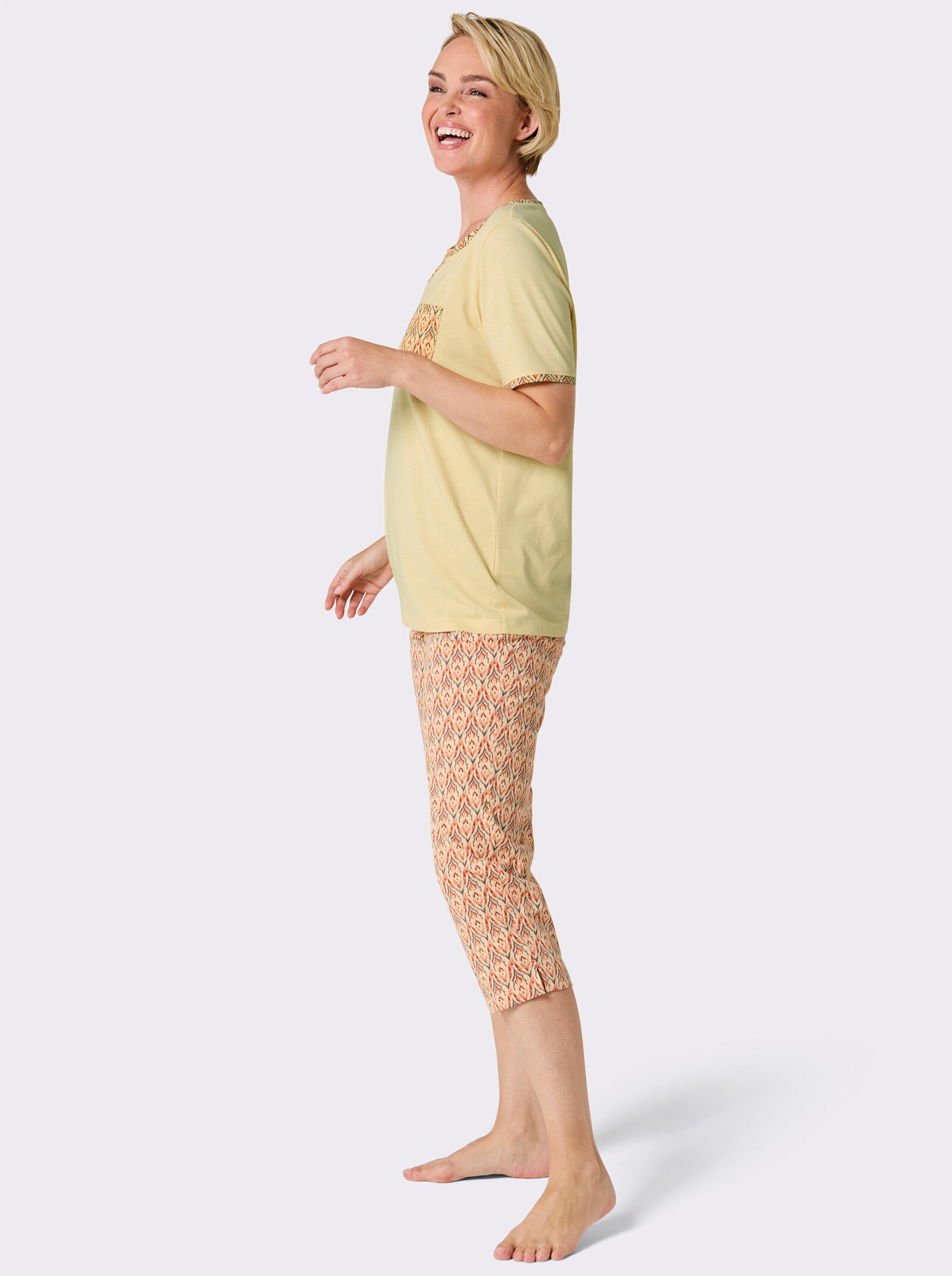 wäschepur Capripak - vanille/apricot bedrukt