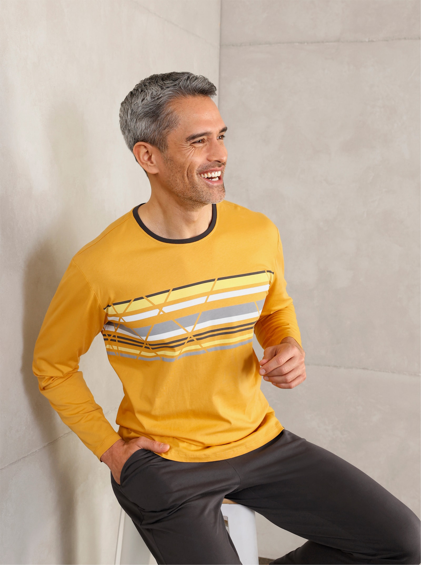 wäschepur men Pyjama - oker/grafiet