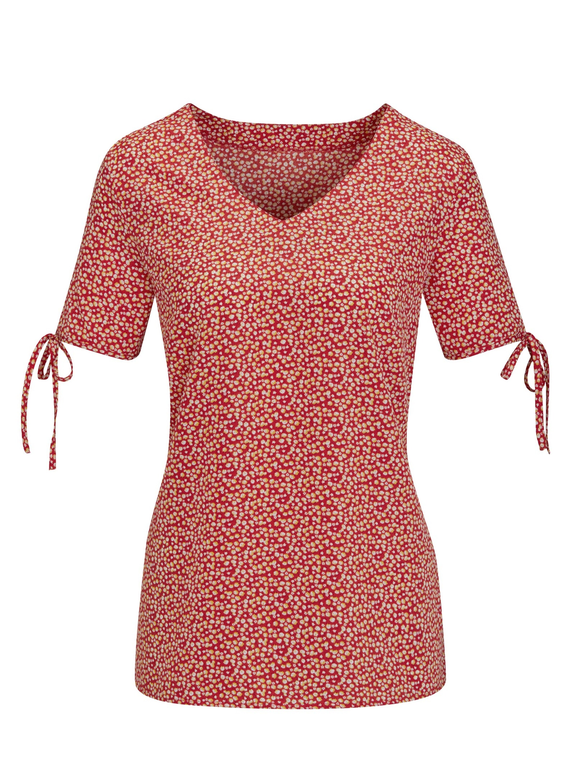 Bluse - rot-gemustert