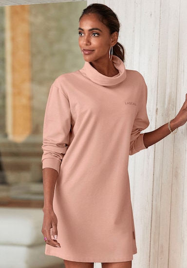 LASCANA Robe en matière sweat - abricot