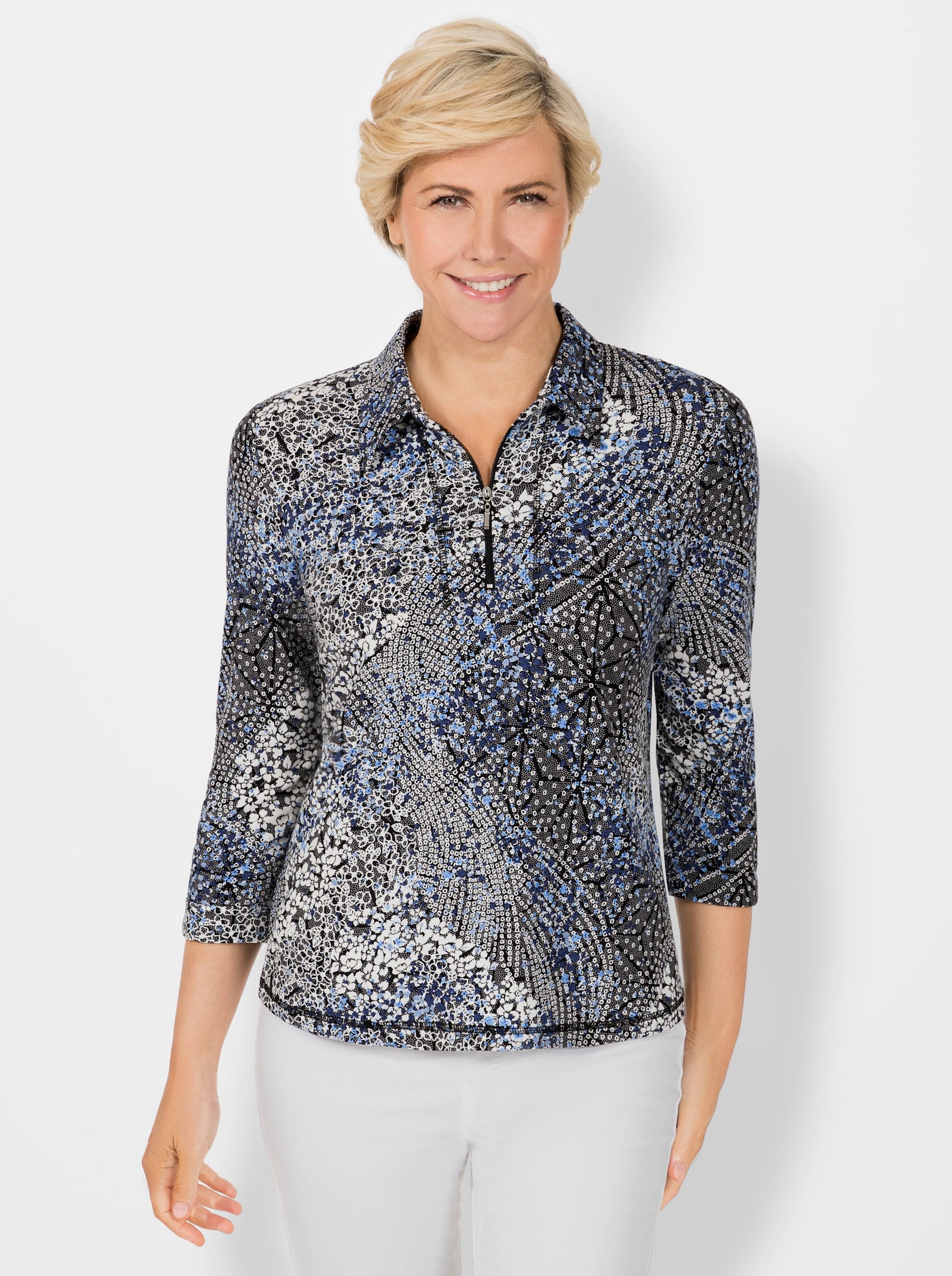 Poloshirt im Druck-Dessin - himmelblau-bedruckt