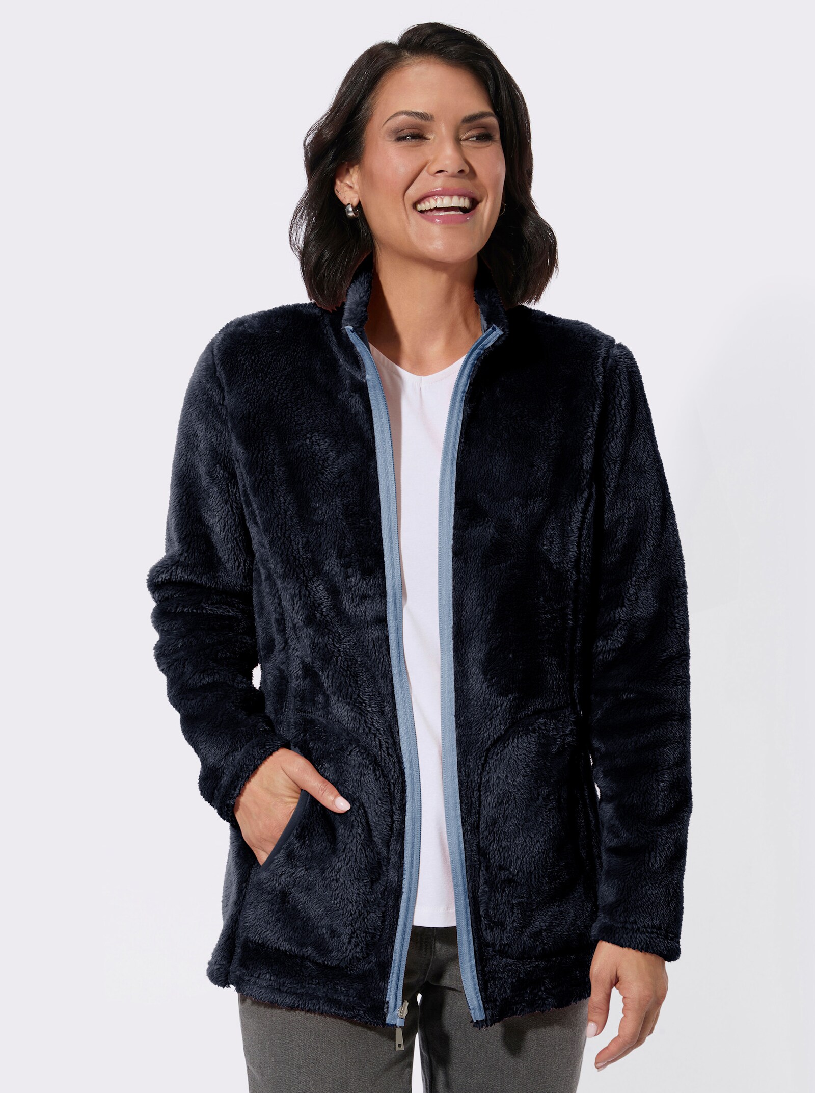 Wendejacke mit Wende-Funktion - eisblau-marine