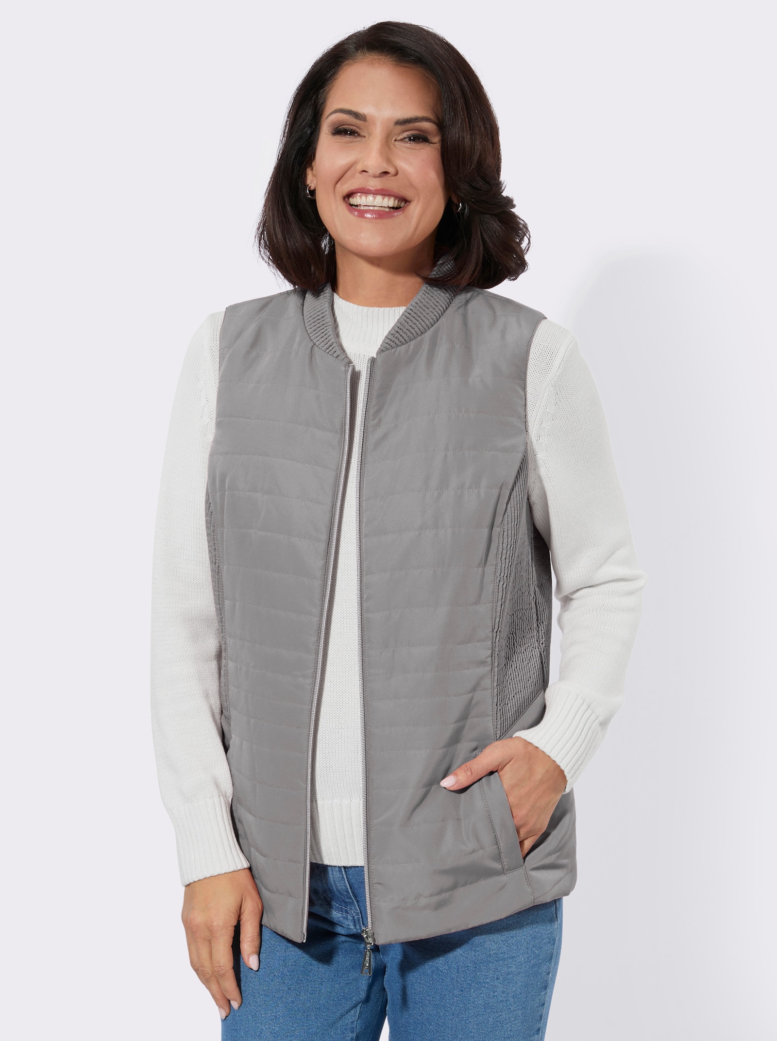 Steppweste - steingrau