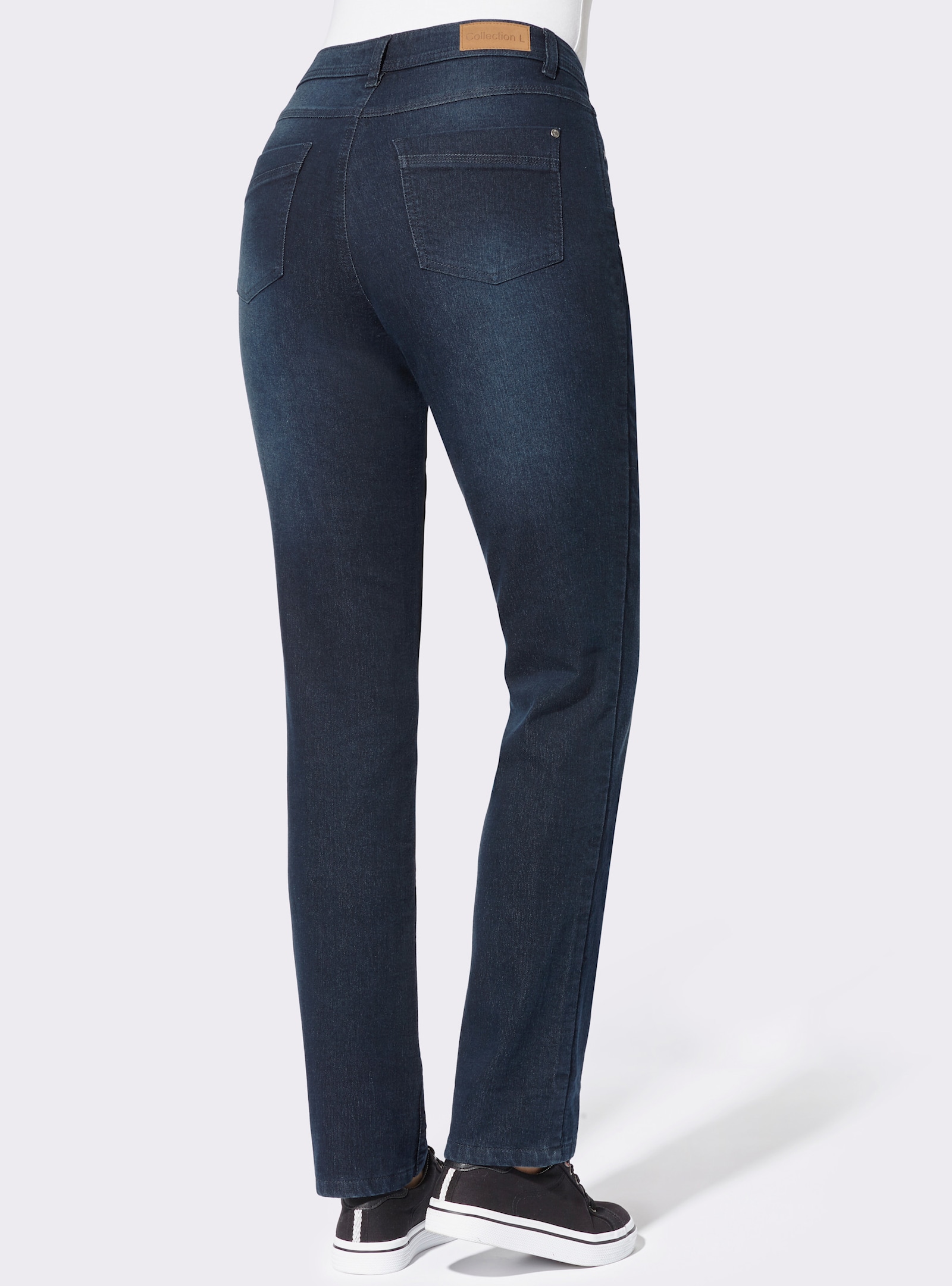 Thermojeans mit kariertem Futter - dark blue-denim