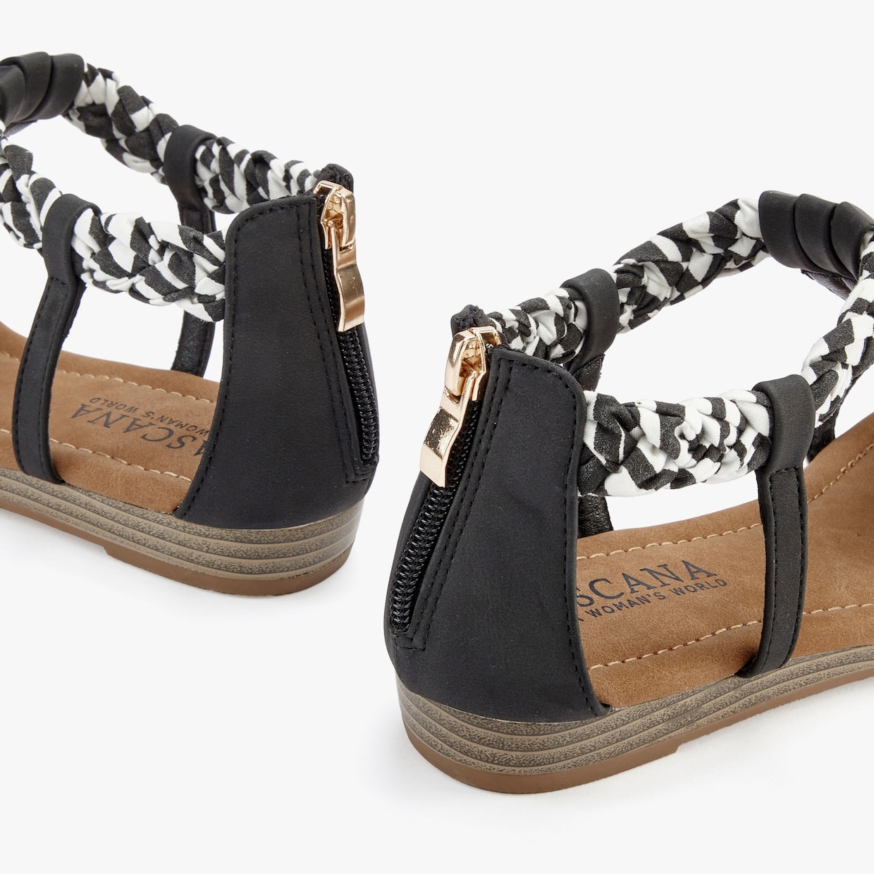 LASCANA slipper - zwart/zebra