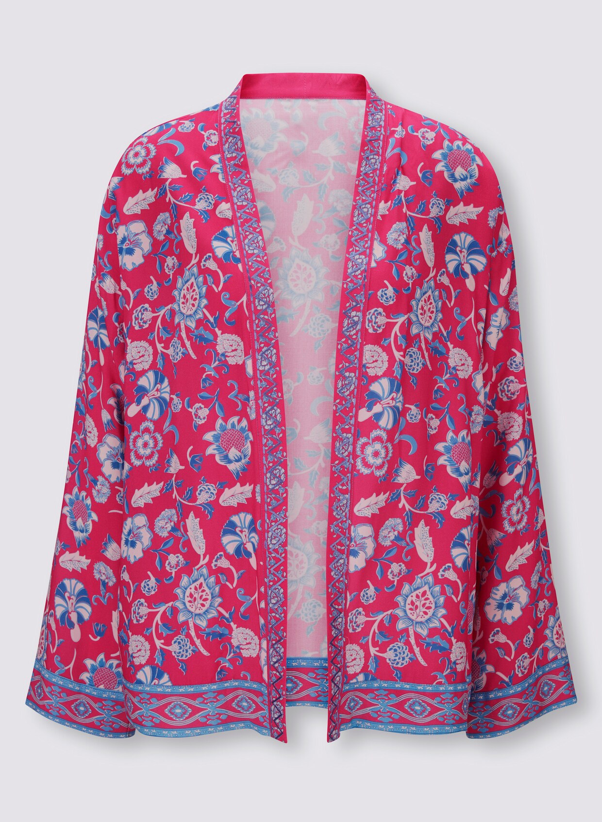 heine Lange blouse - fuchsia/hemelsblauw bedrukt