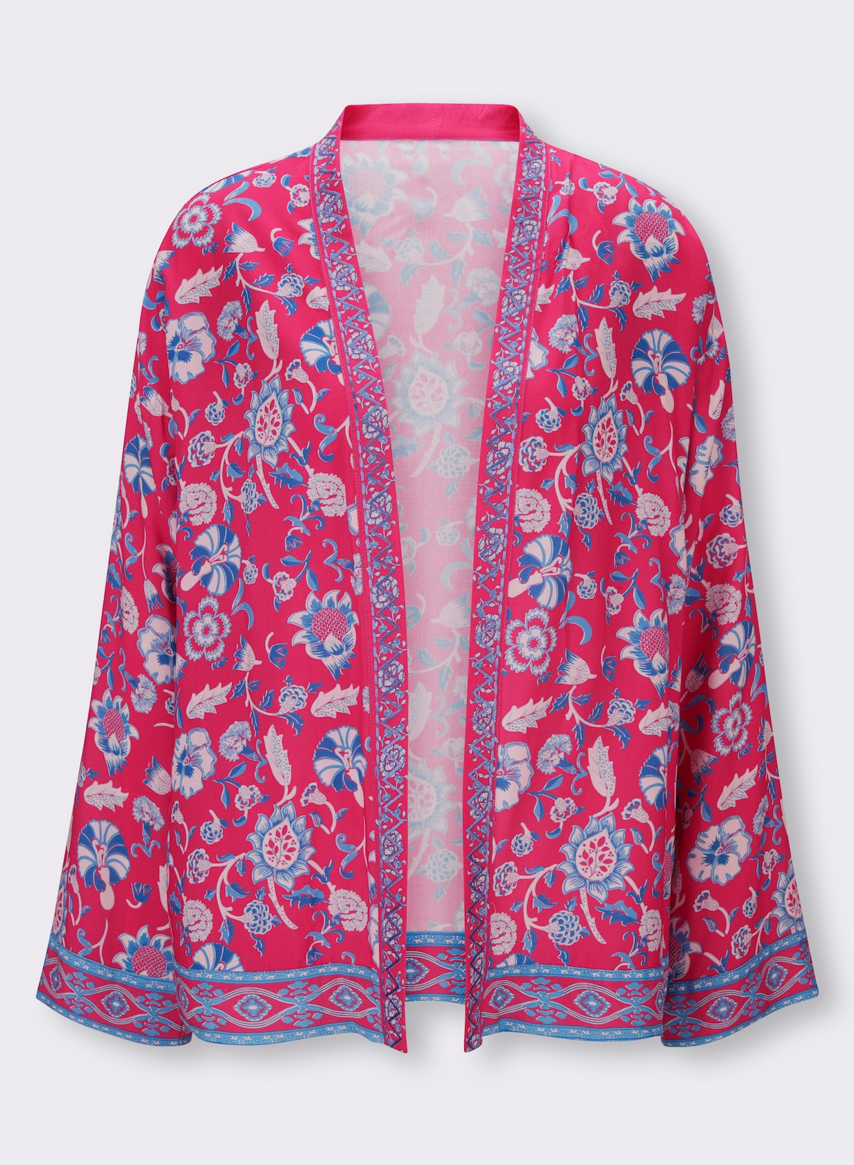 heine Blusenjacke - fuchsia-himmelblau-bedruckt