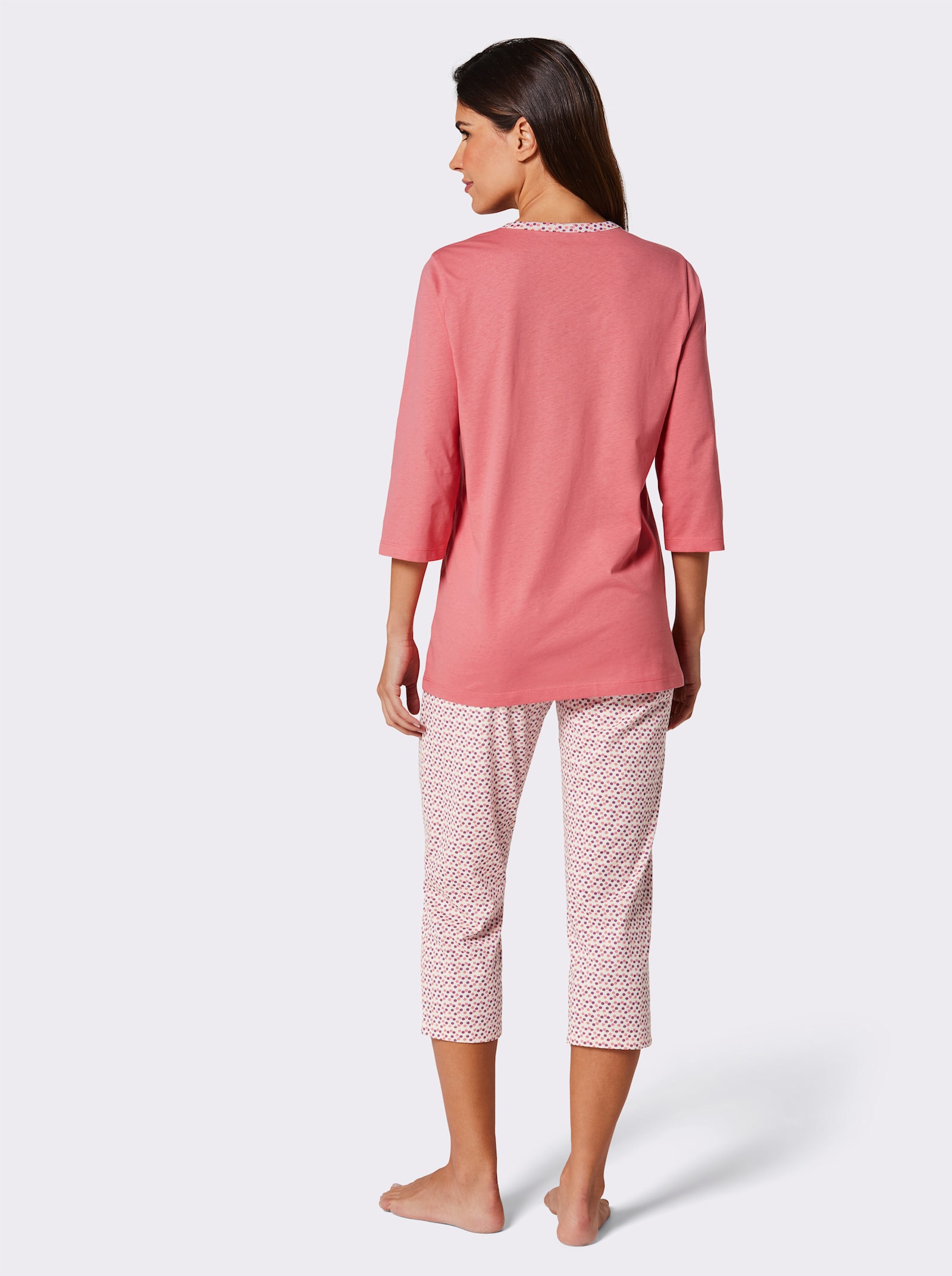 wäschepur Schlafanzug mit Pünktchenprint - flamingo-champagner-getupft