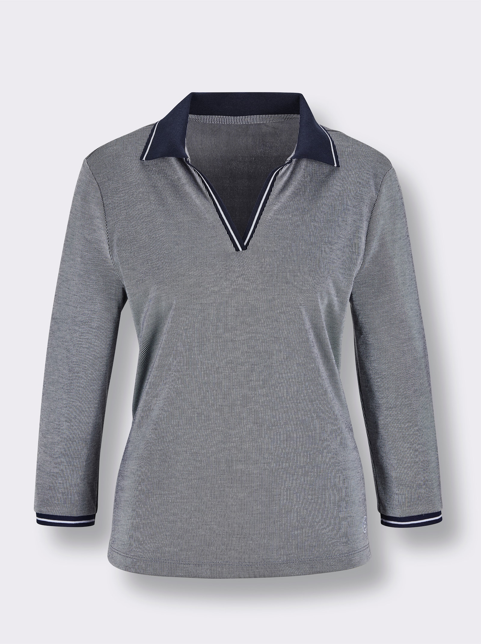 CREATION L PREMIUM Poloshirt mit Kontrastdetails - marine