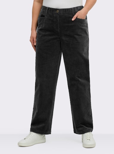 sheego Cordhose mit geradem Bein - schwarz