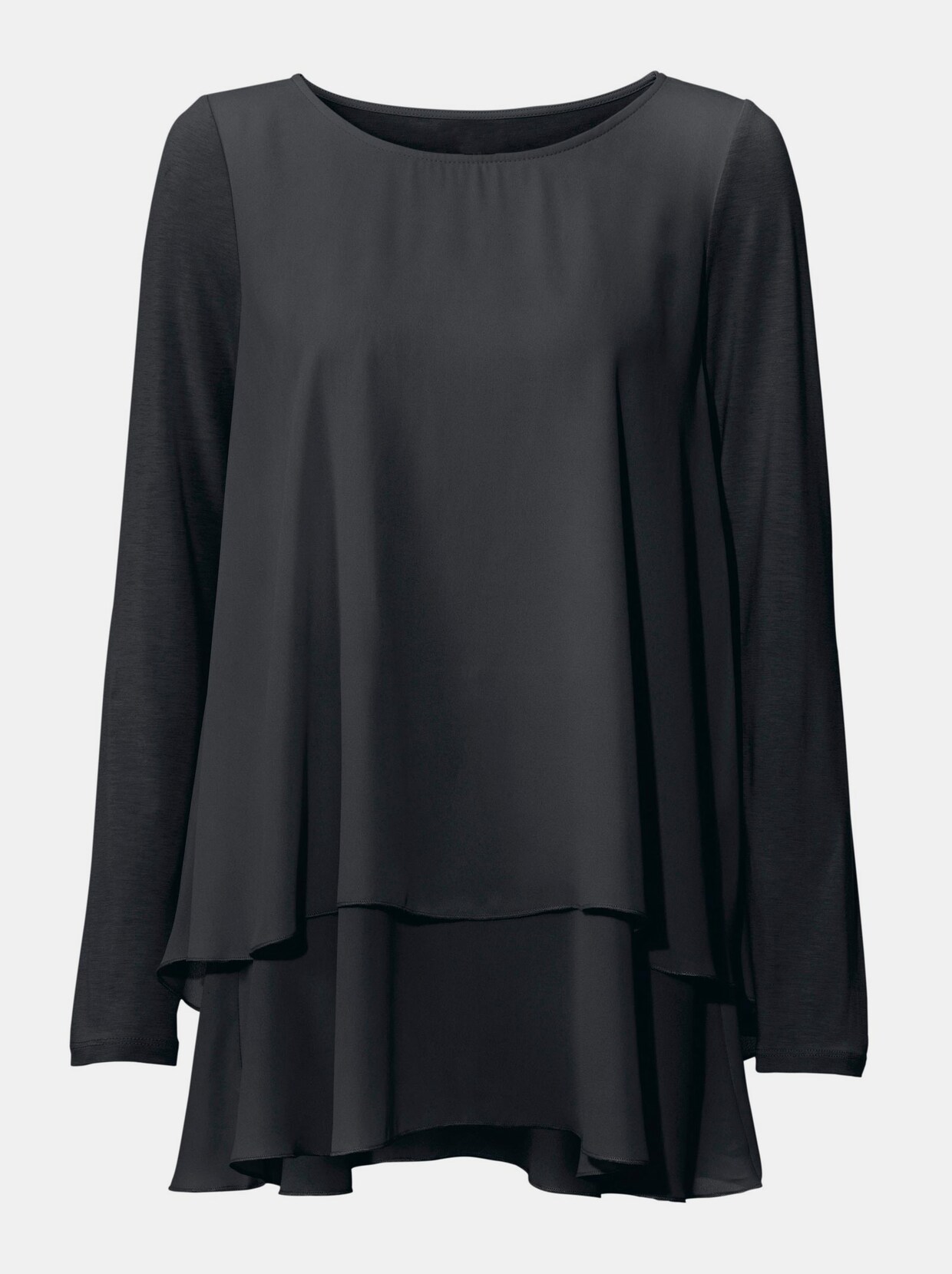 Linea Tesini Shirt met ronde hals - zwart
