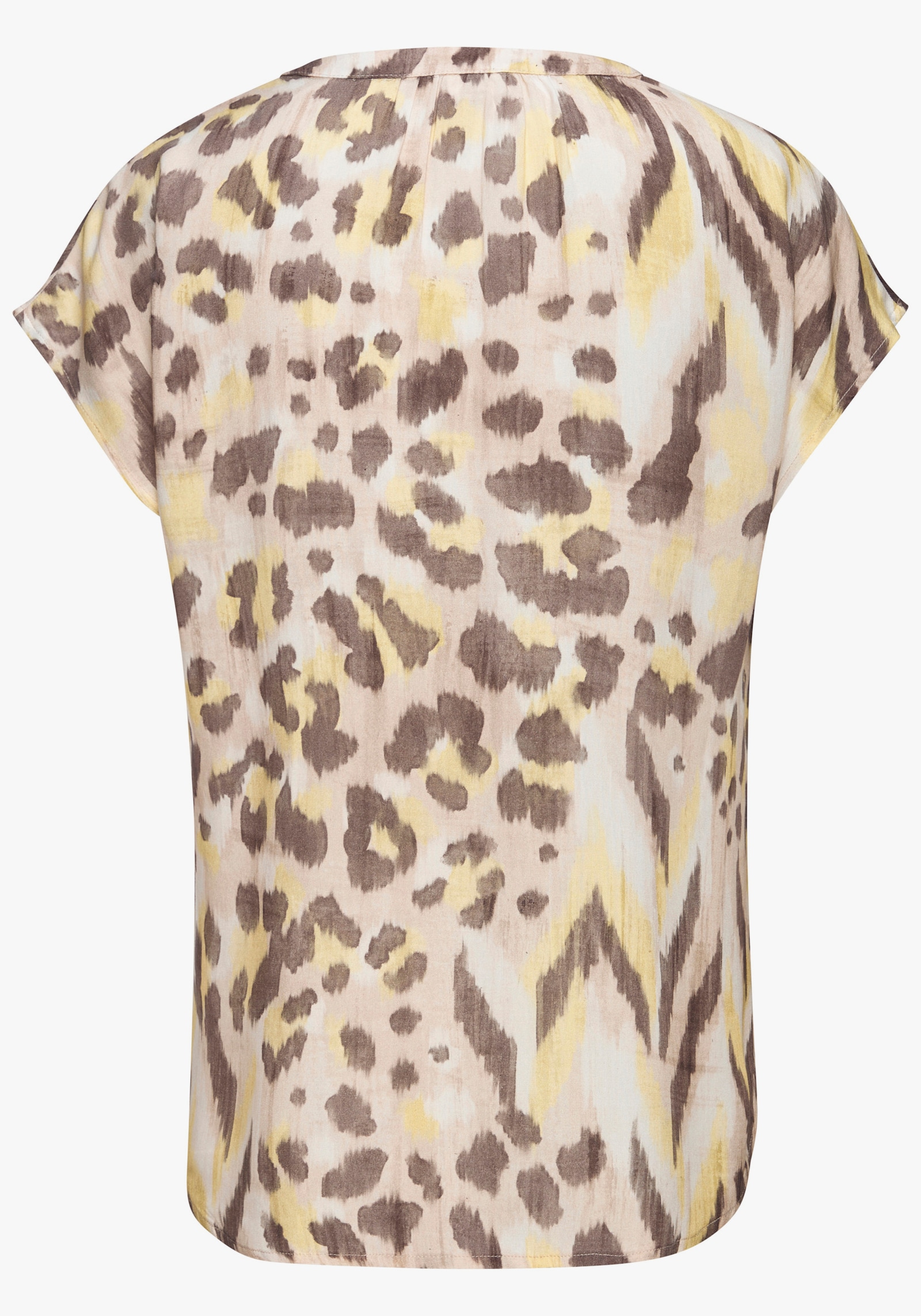 LASCANA Kurzarmbluse - sand-taupe bedruckt