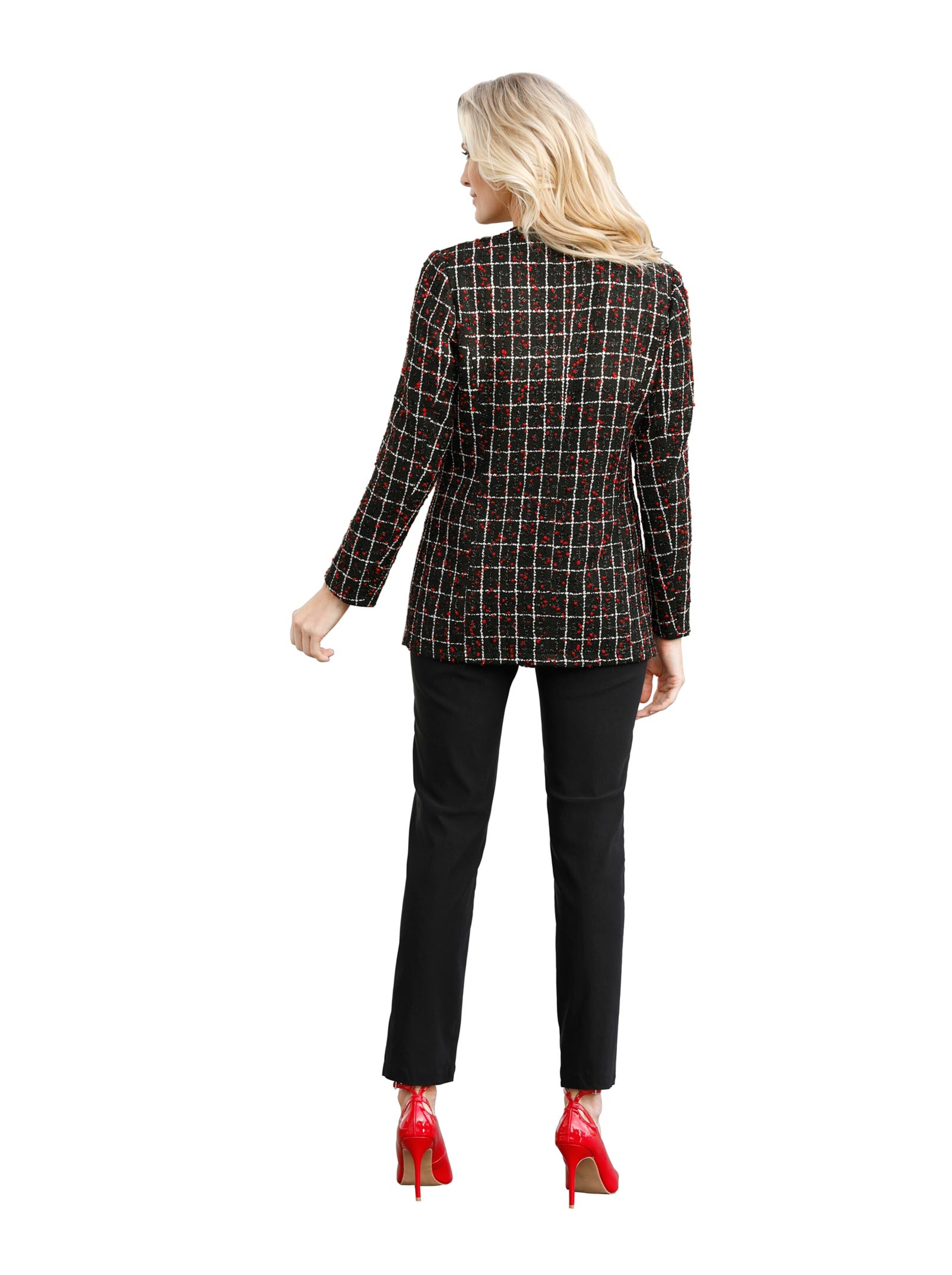 Longblazer - schwarz-gemustert