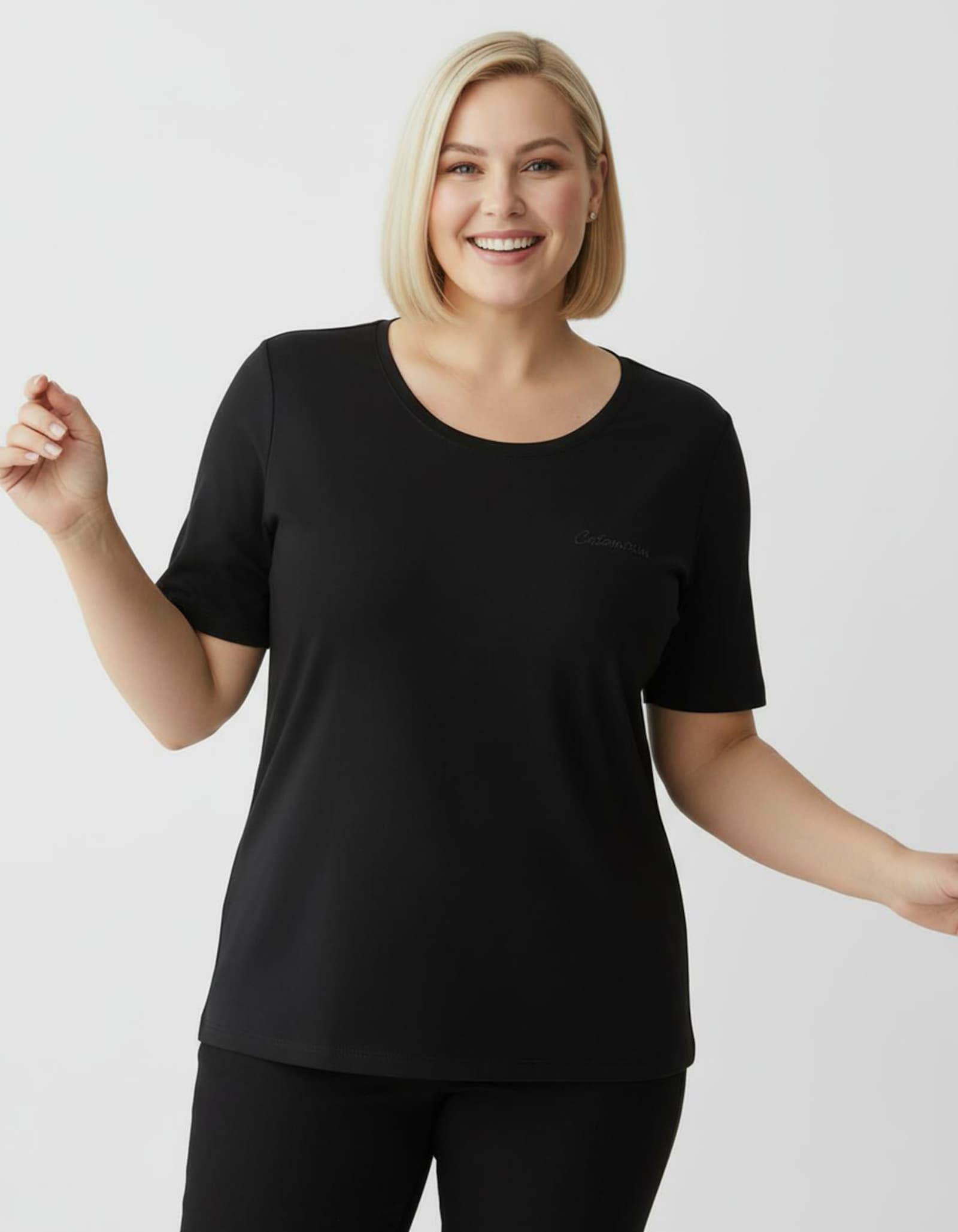 Catamaran Sports Sportshirt mit Stickerei - schwarz + pink