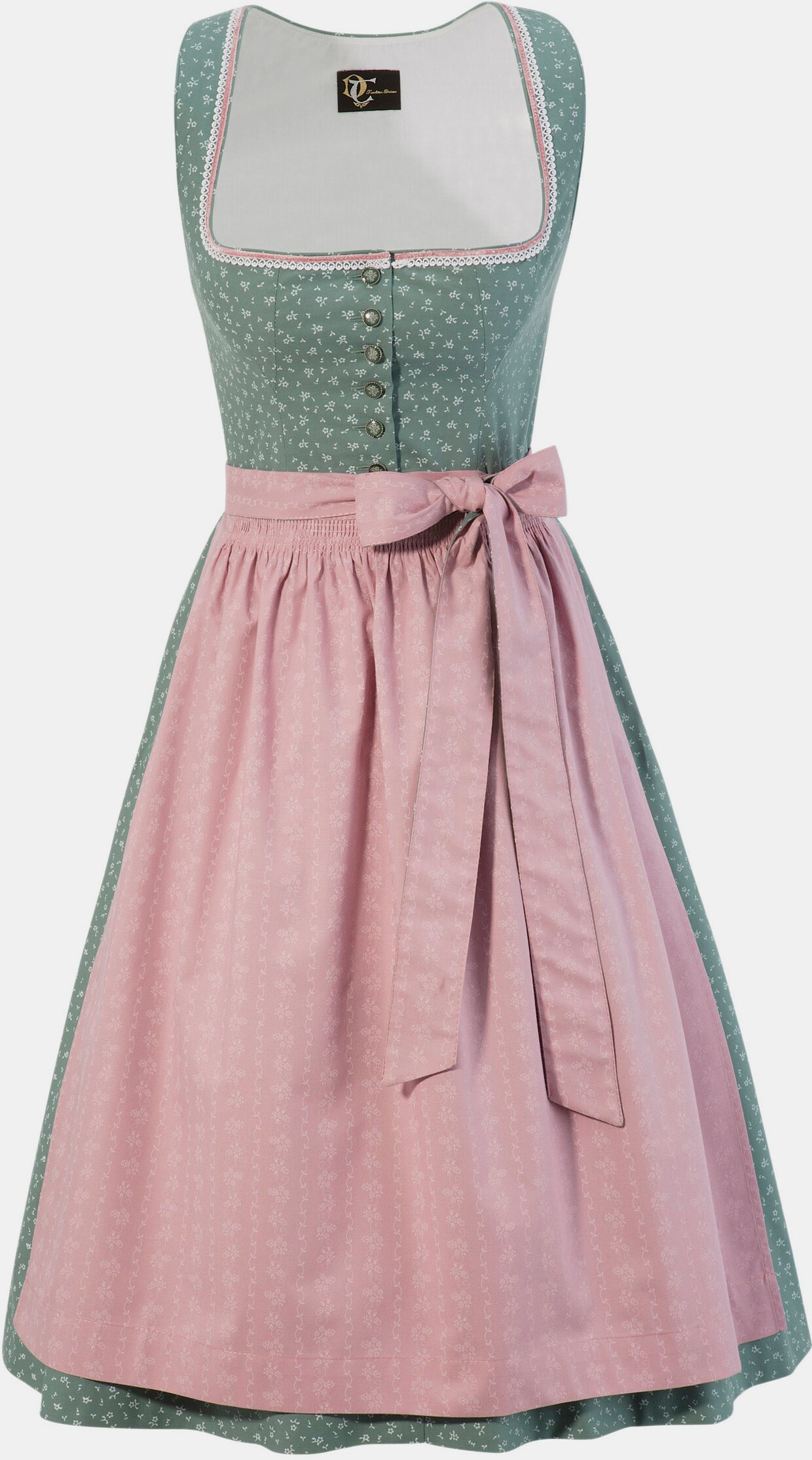 Turi Landhaus Dirndl - grün-rosa