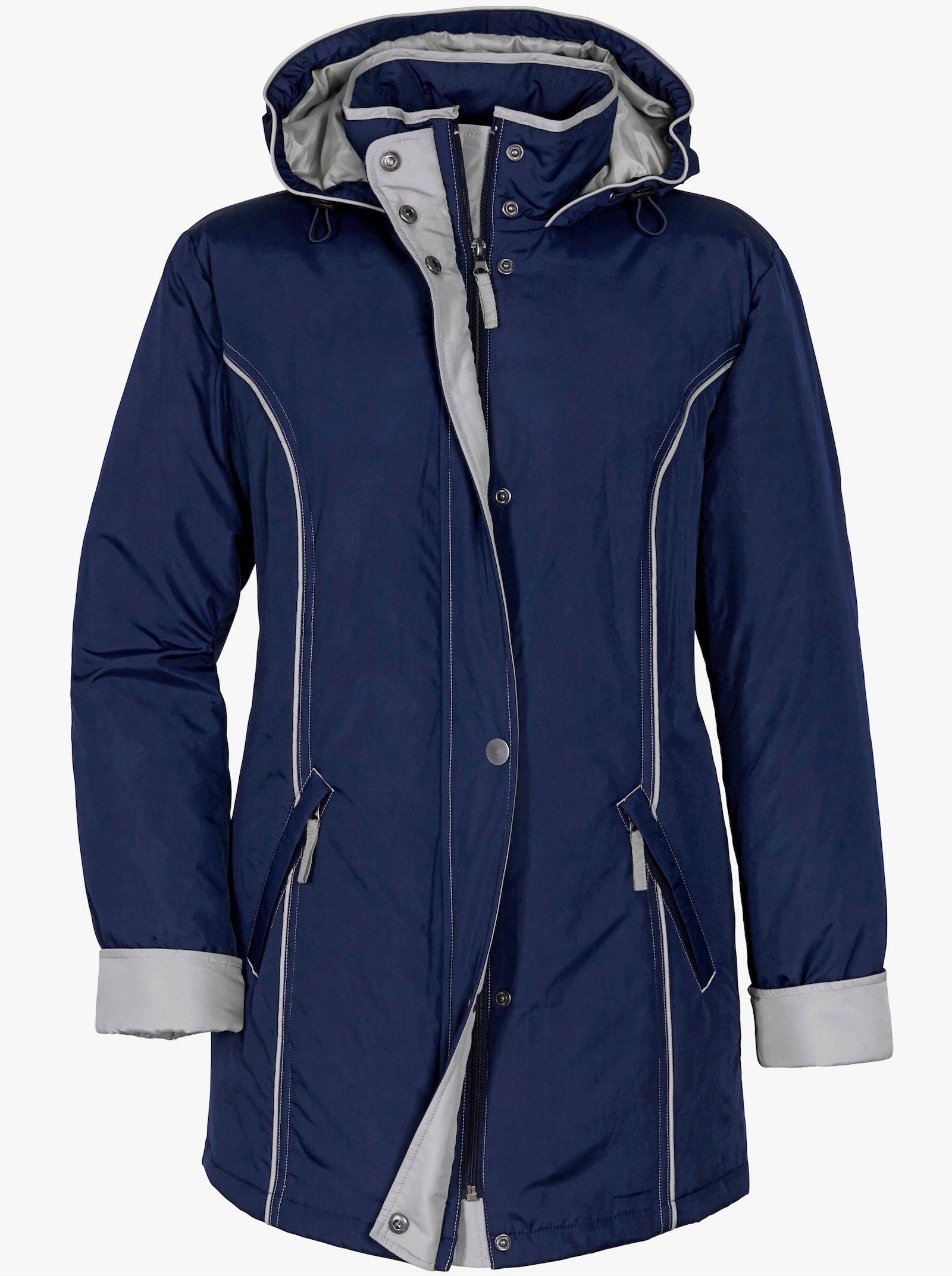 Funktionsjacke mit weitenregulierbarem Saum - marine