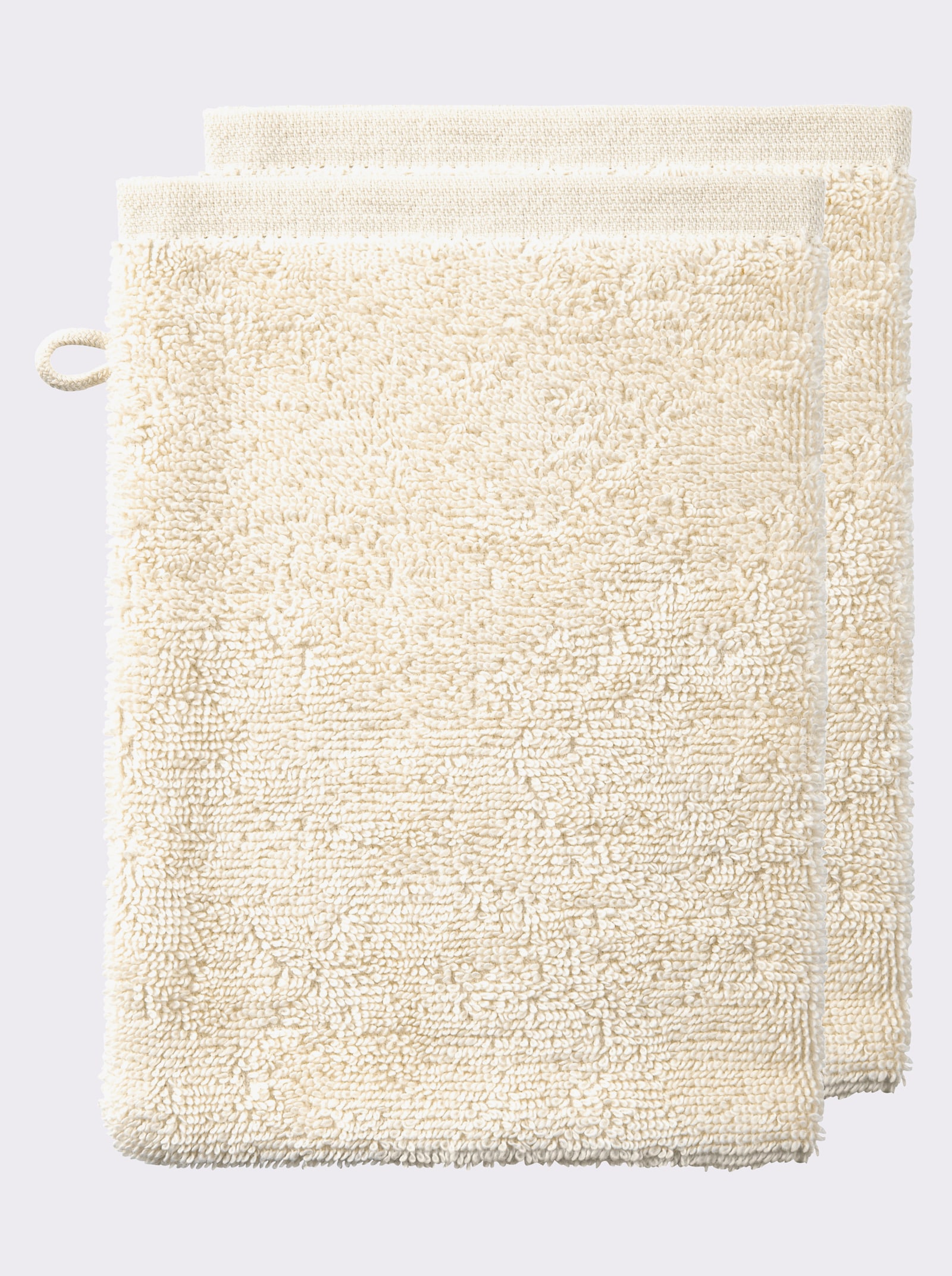 wäschepur Handdoek met 2-kleurige sierrand - champagne