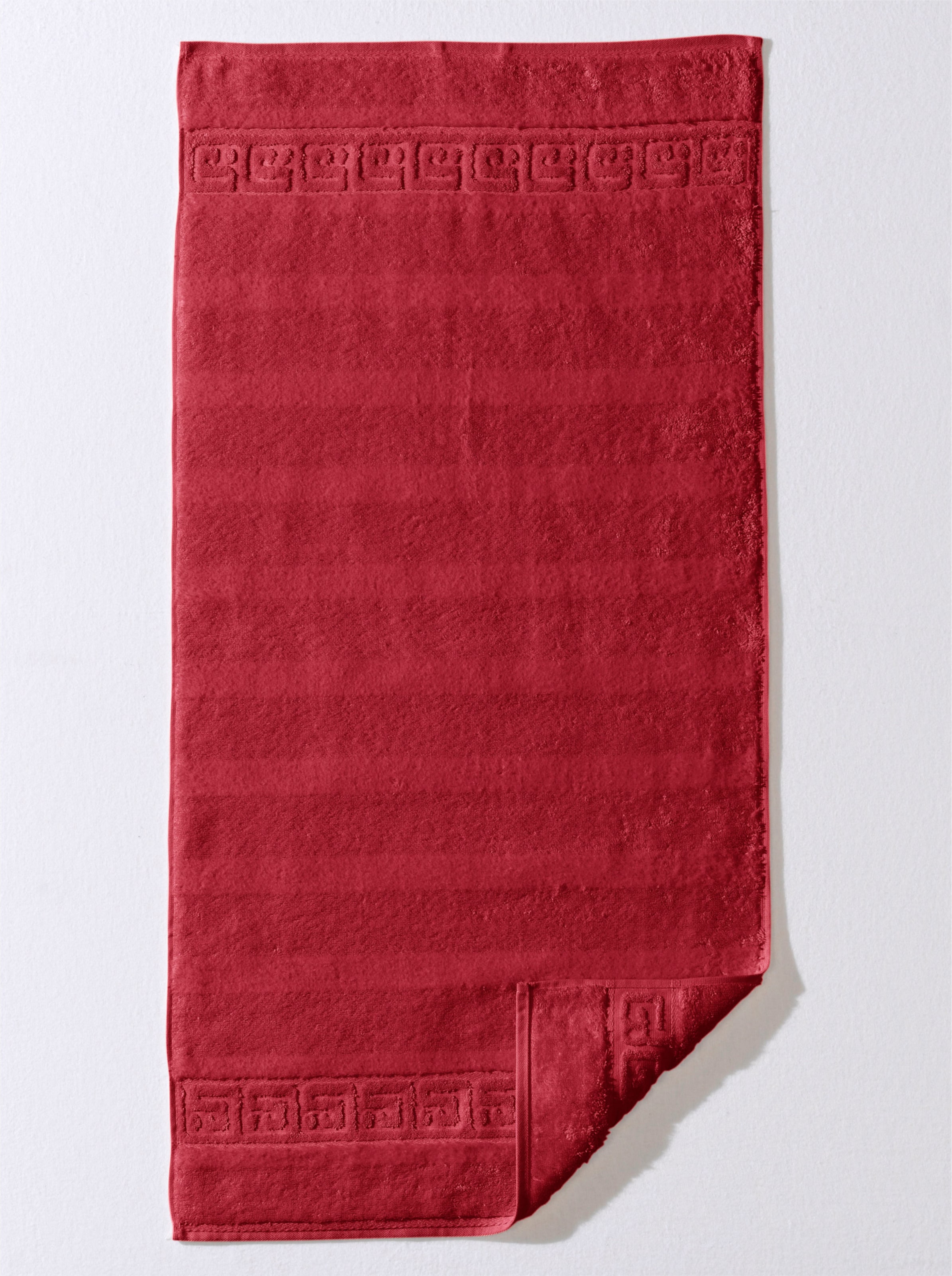 ERBO 6 günstig Kaufen-Handtuch in kirschrot von Cawö. Handtuch in kirschrot von Cawö <![CDATA[Handtuch-Programm mit eleganter Mäanderborte und dezenten Veloursstreifen. Besonders langlebige und saugstarke Walkfrottier-Qualität.]]>. 