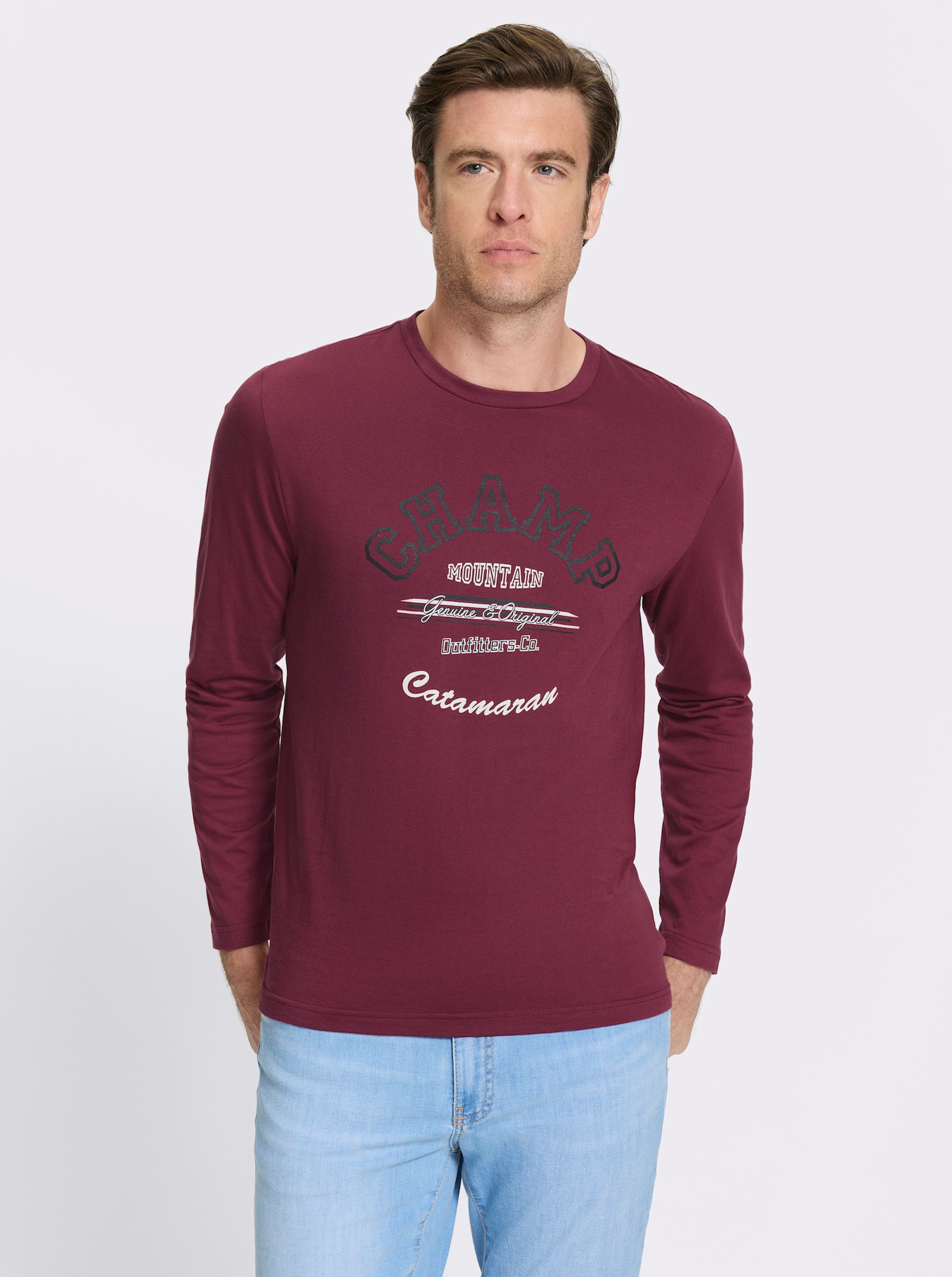Catamaran Langarmshirt - bordeaux-bedruckt
