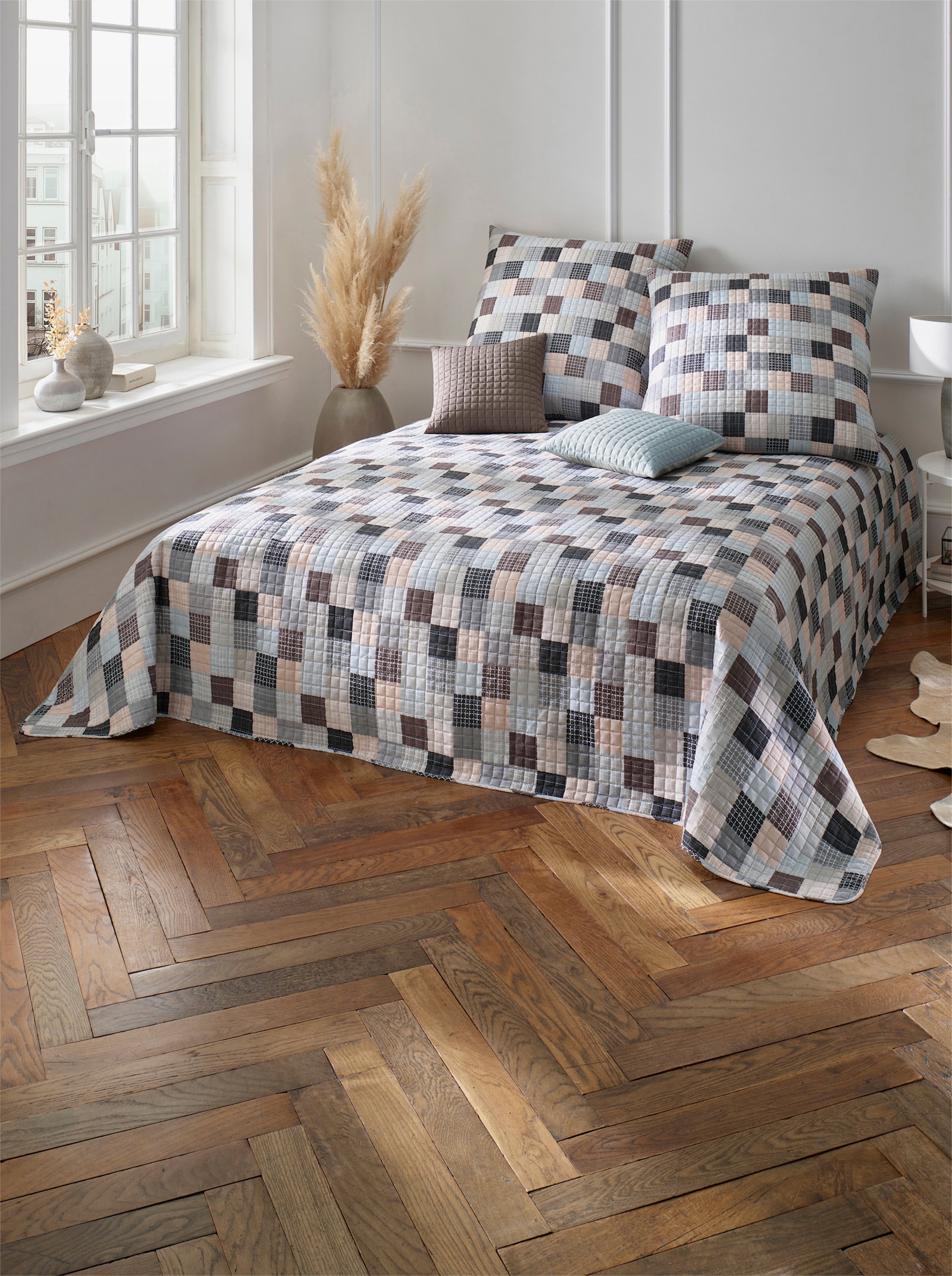 heine home Housse de coussin - marron-gris