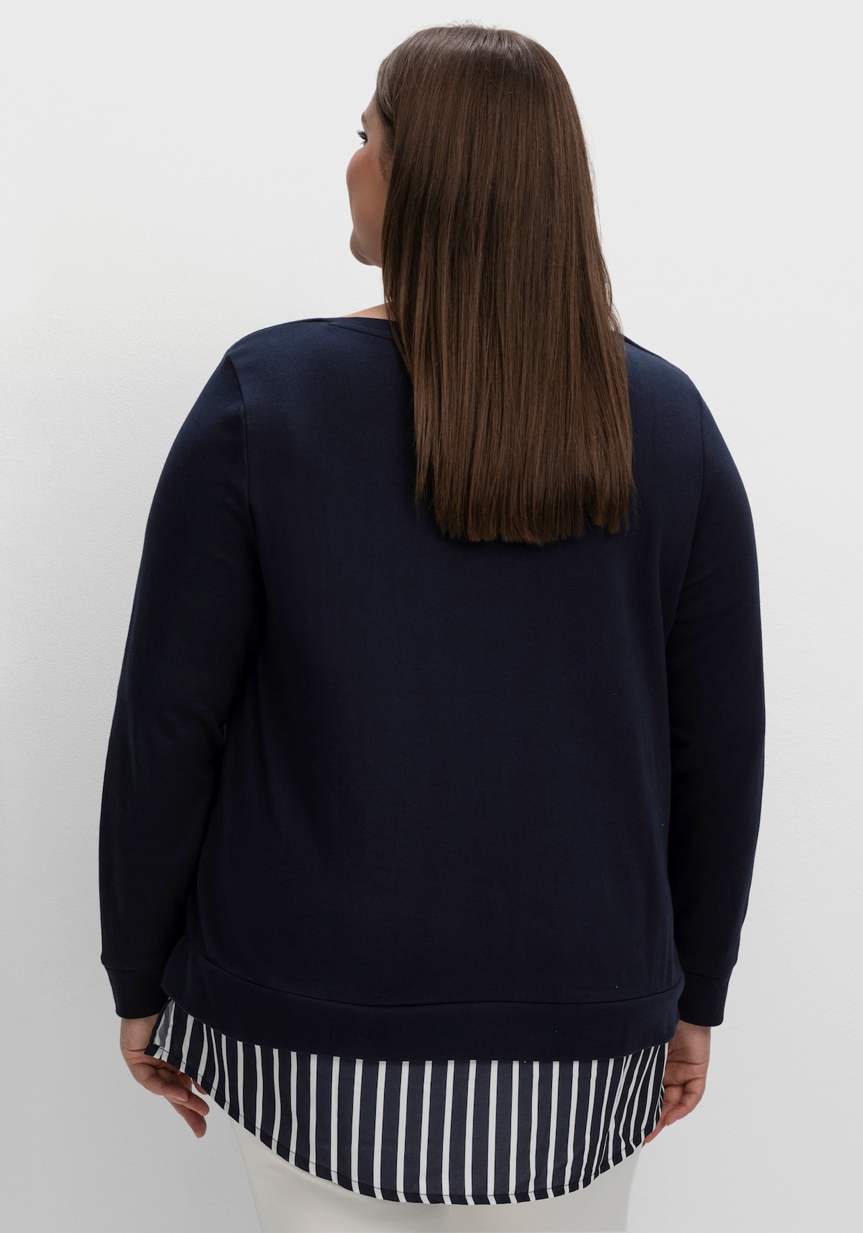 sheego 2-in-1-Langarmshirt - nachtblau
