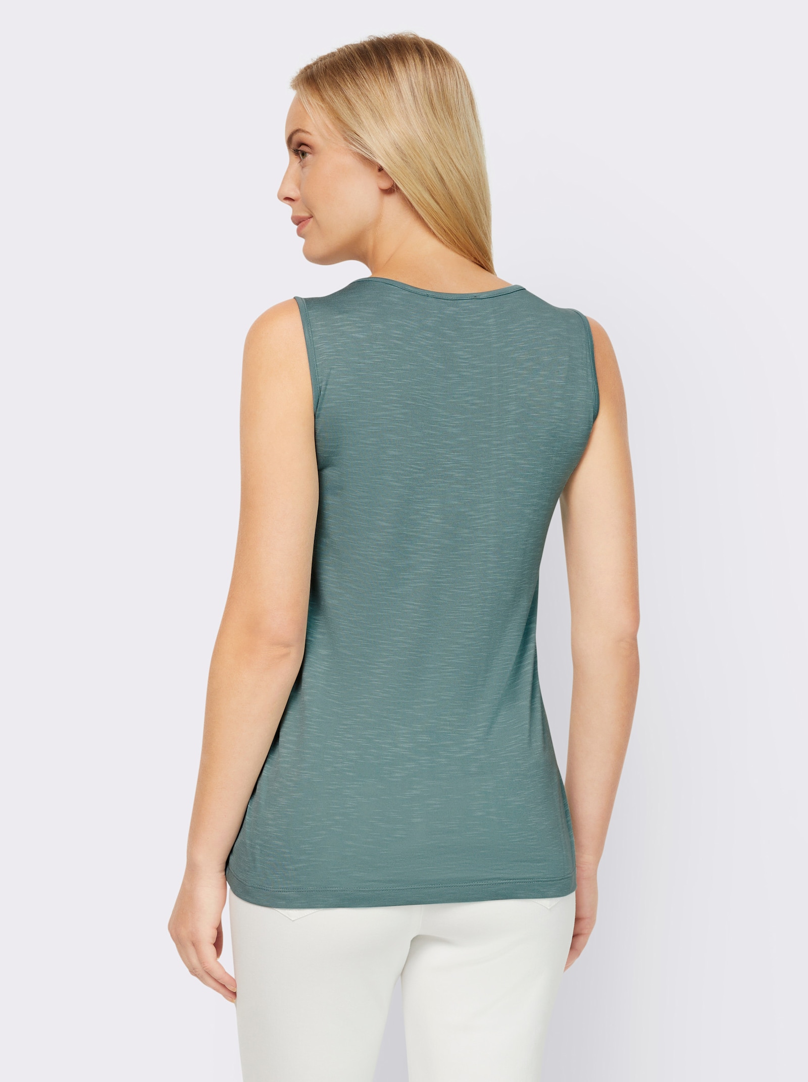 heine Shirttop met V-hals - jade