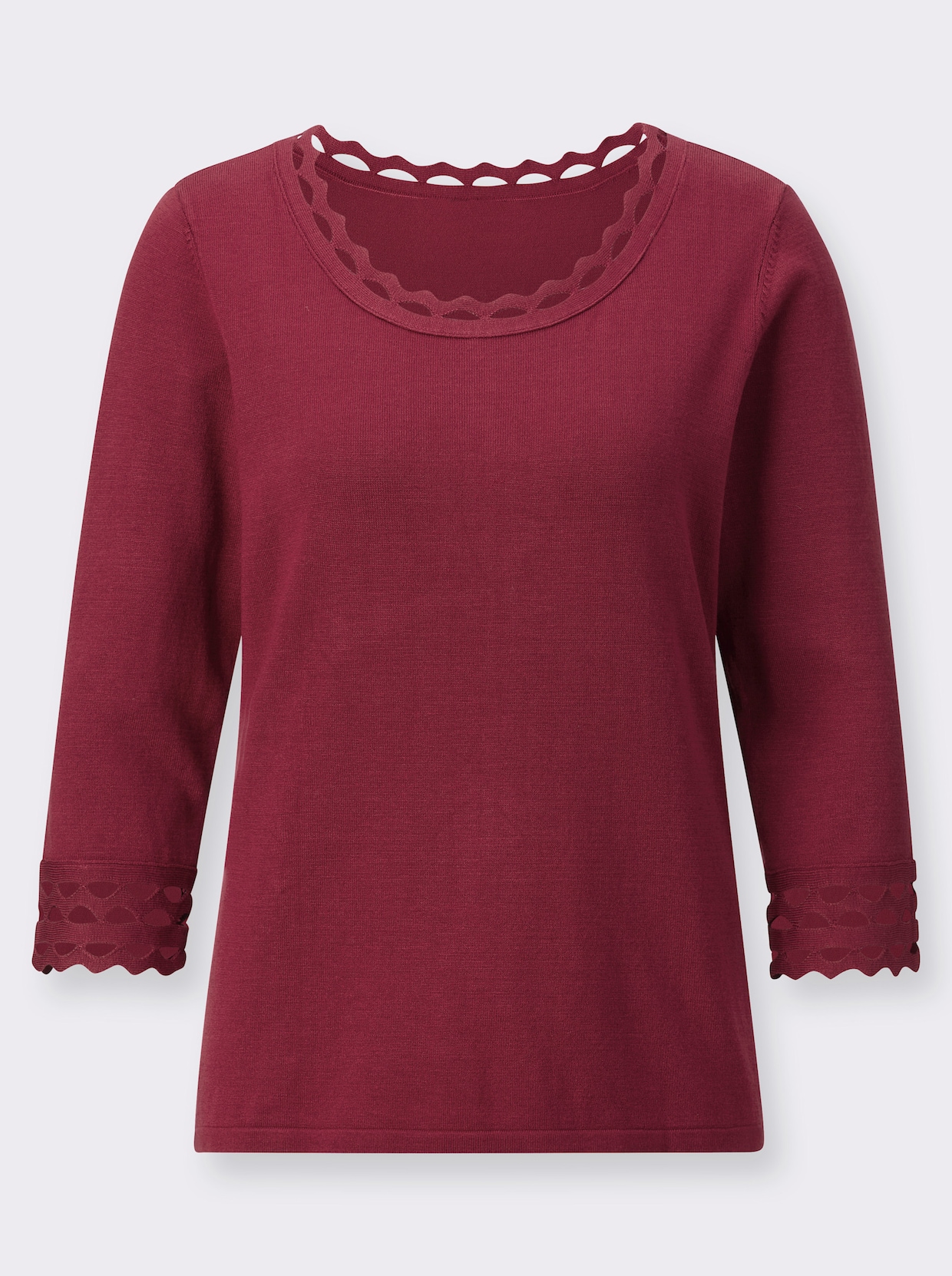 3/4 Arm-Pullover - dunkelrot