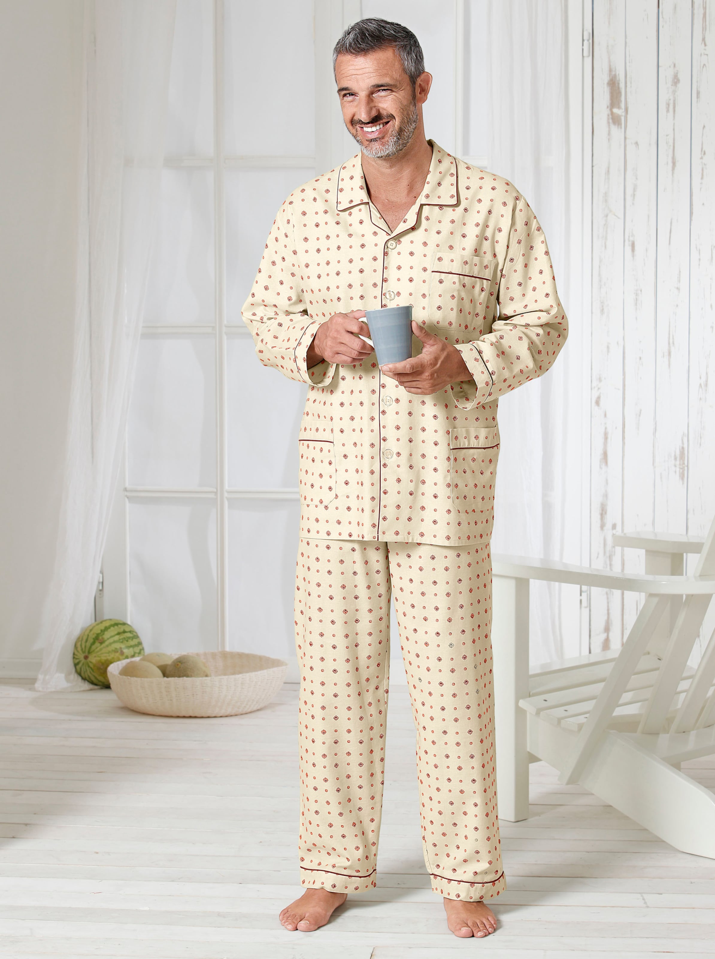 Witt Herren Pyjama, beige