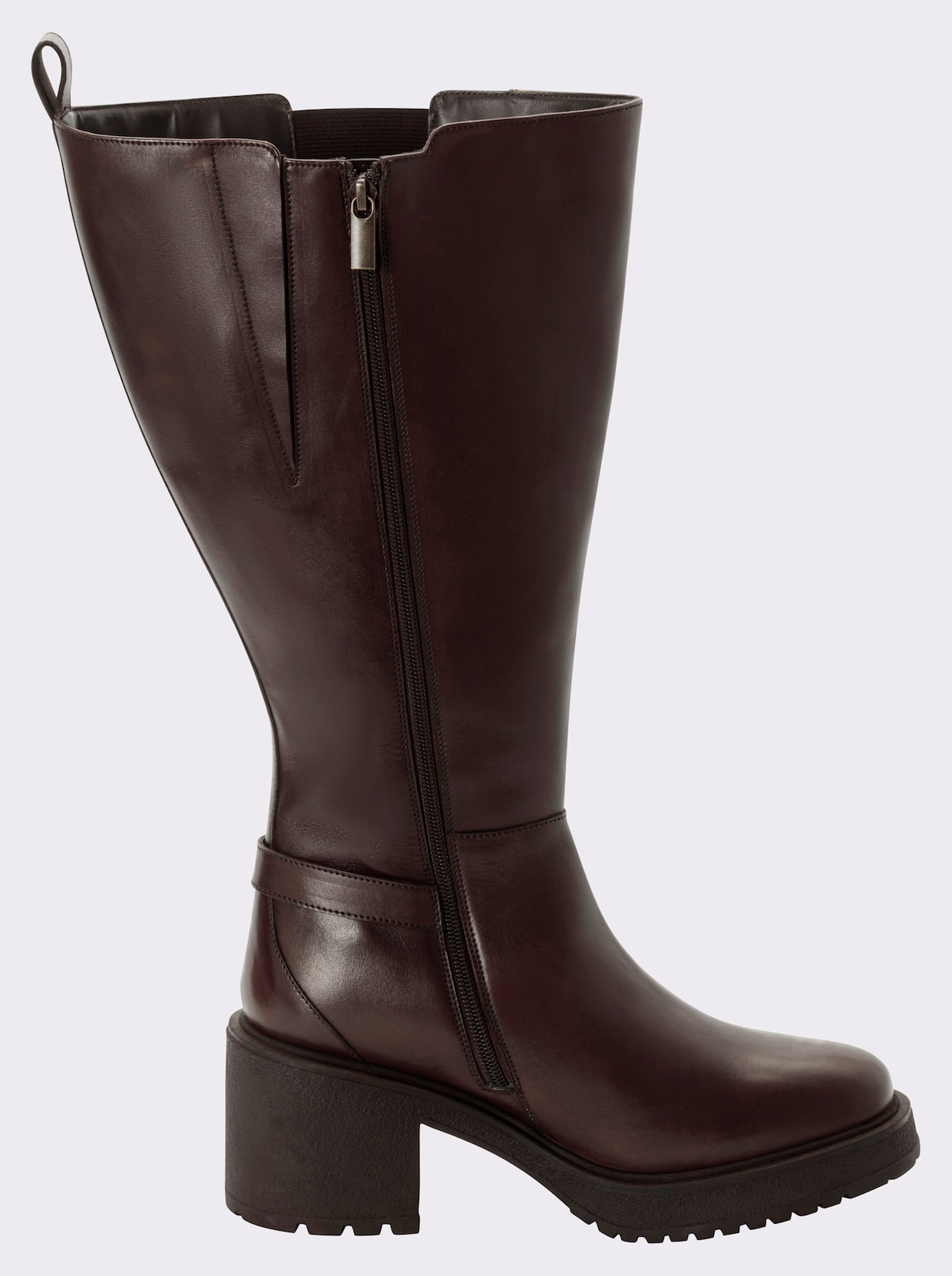 sheego Weitschaftstiefel mit Zierschnalle - braun