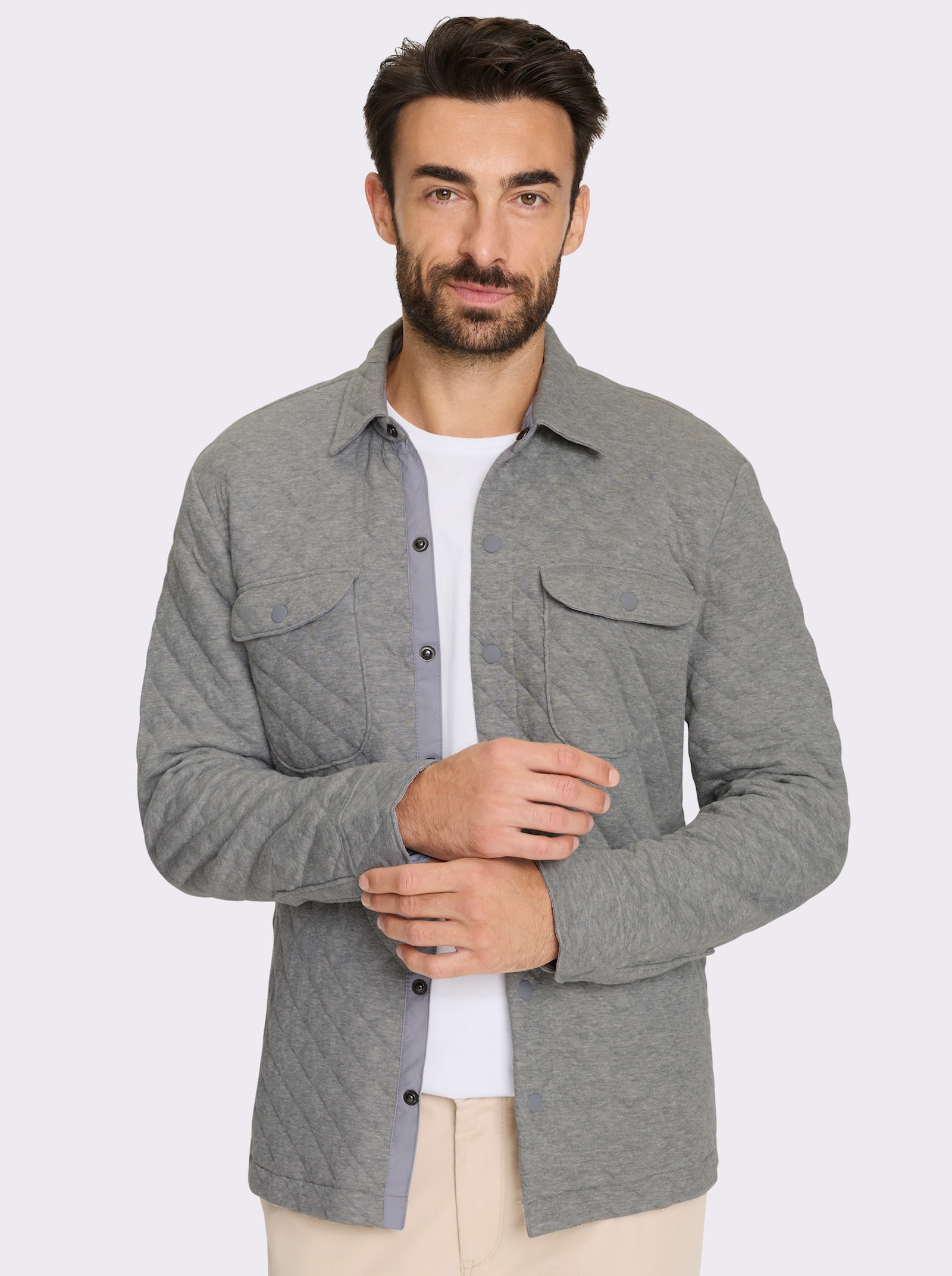 Marco Donati Jacke für die Übergangszeit, leicht wattiert - grau-meliert