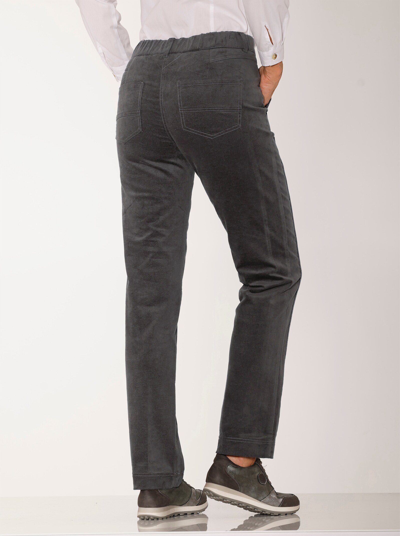 Hose in Samt-Optik - graphit