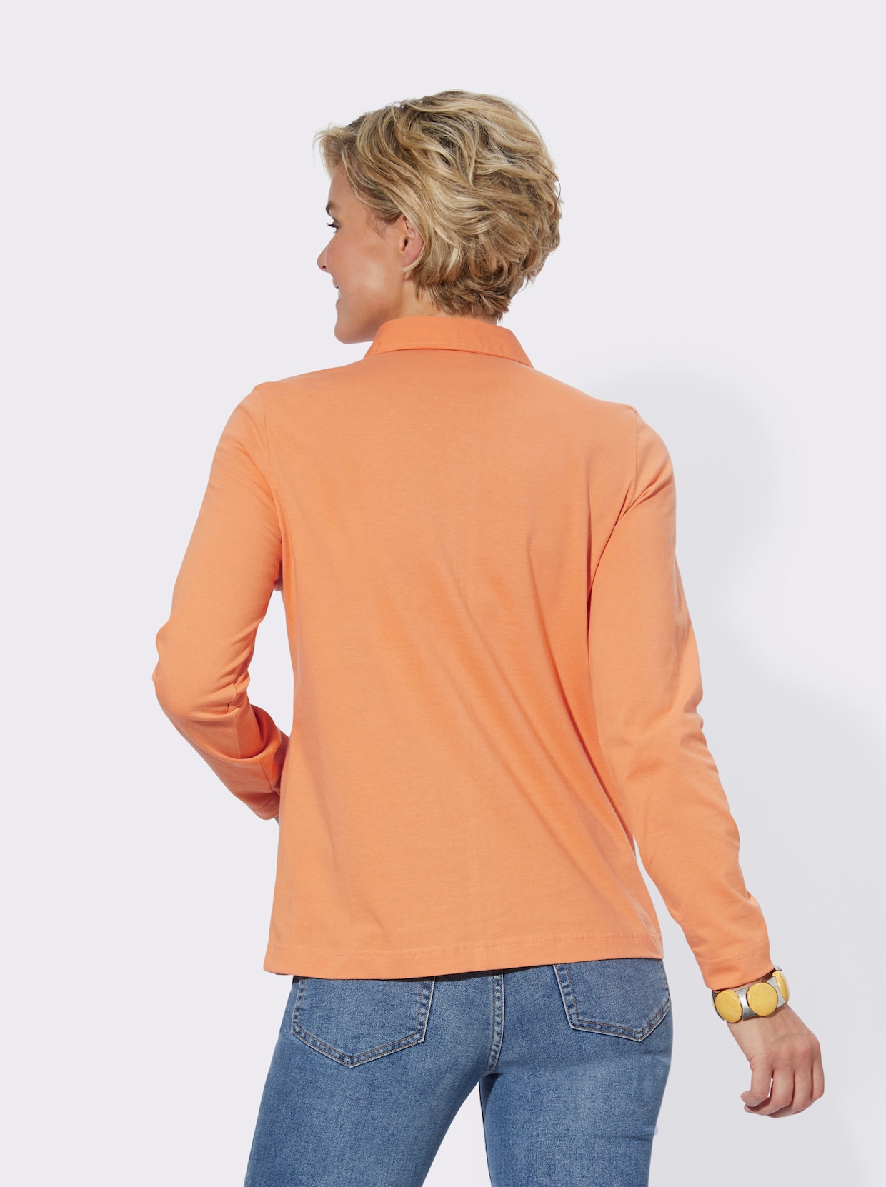 Poloshirt met lange mouwen - oranje