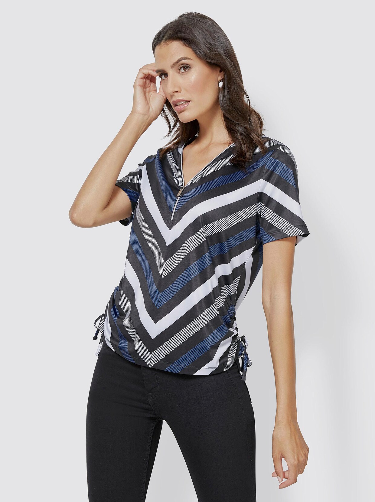 V-Shirt - royal-bedruckt