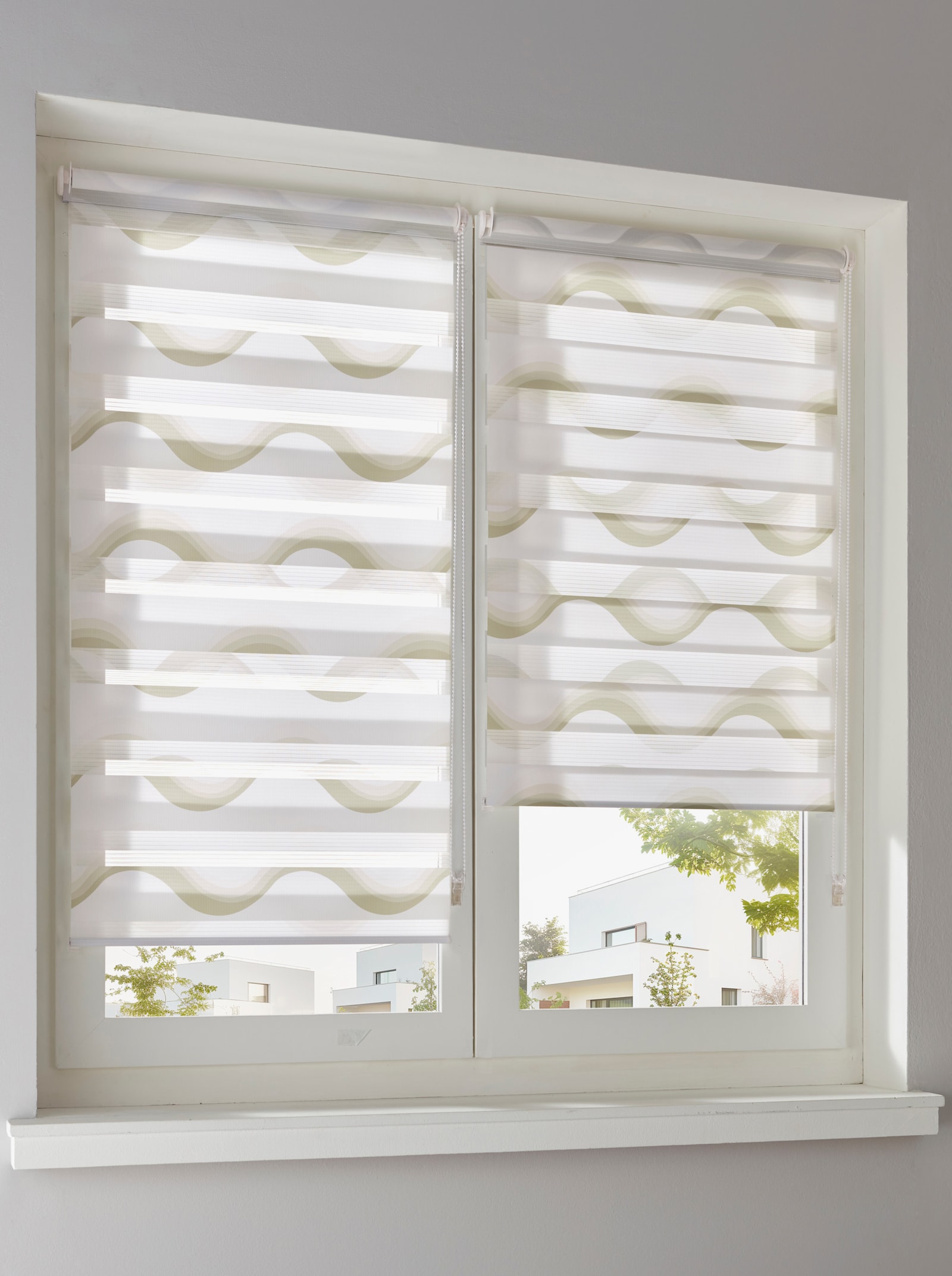 heine home Dubbel rolgordijn - wit/beige