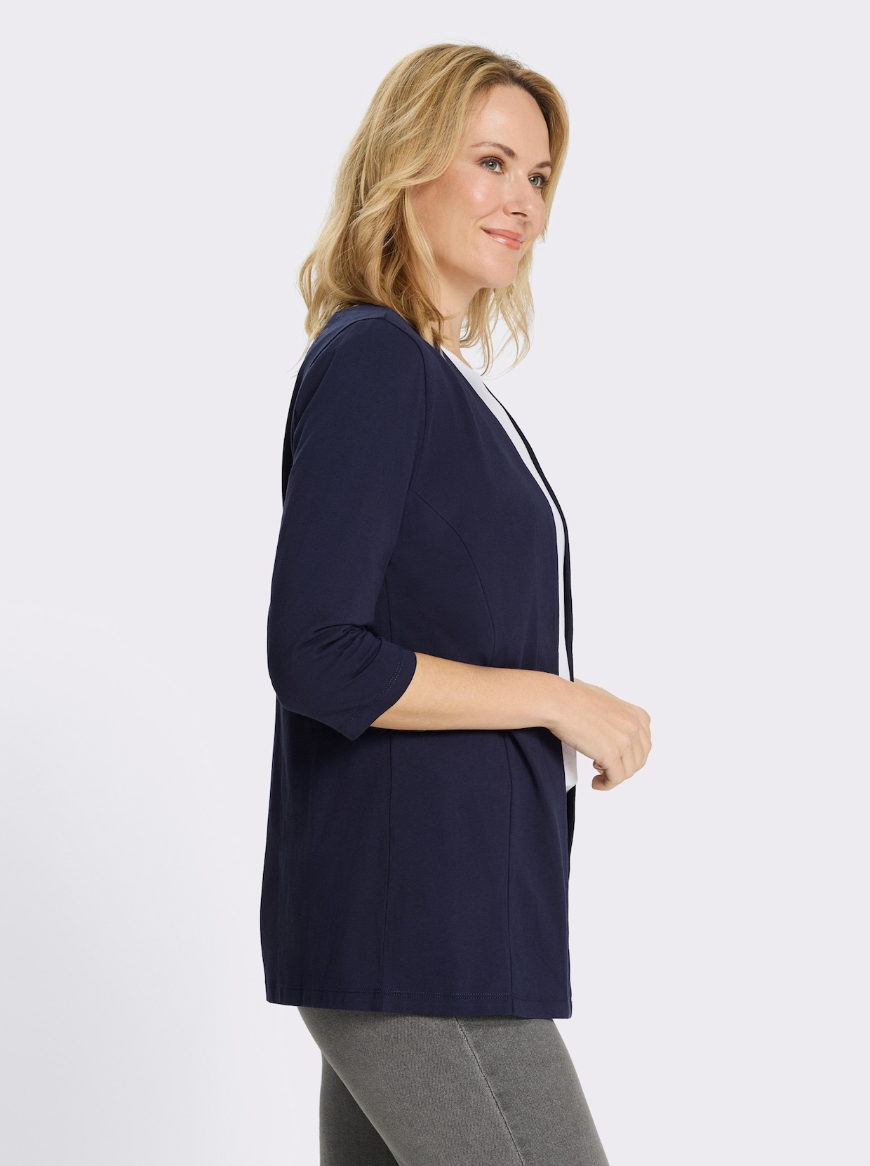 Shirtjacke mit 3/4-Ärmeln - marine