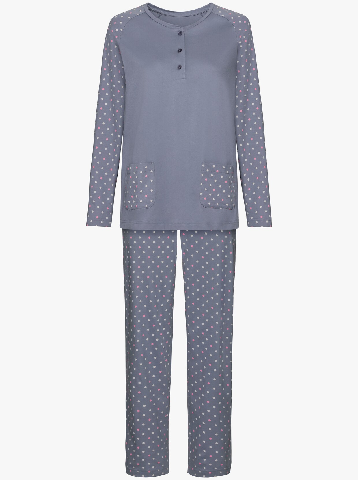 wäschepur Pyjama - blauwgrijs gestippeld