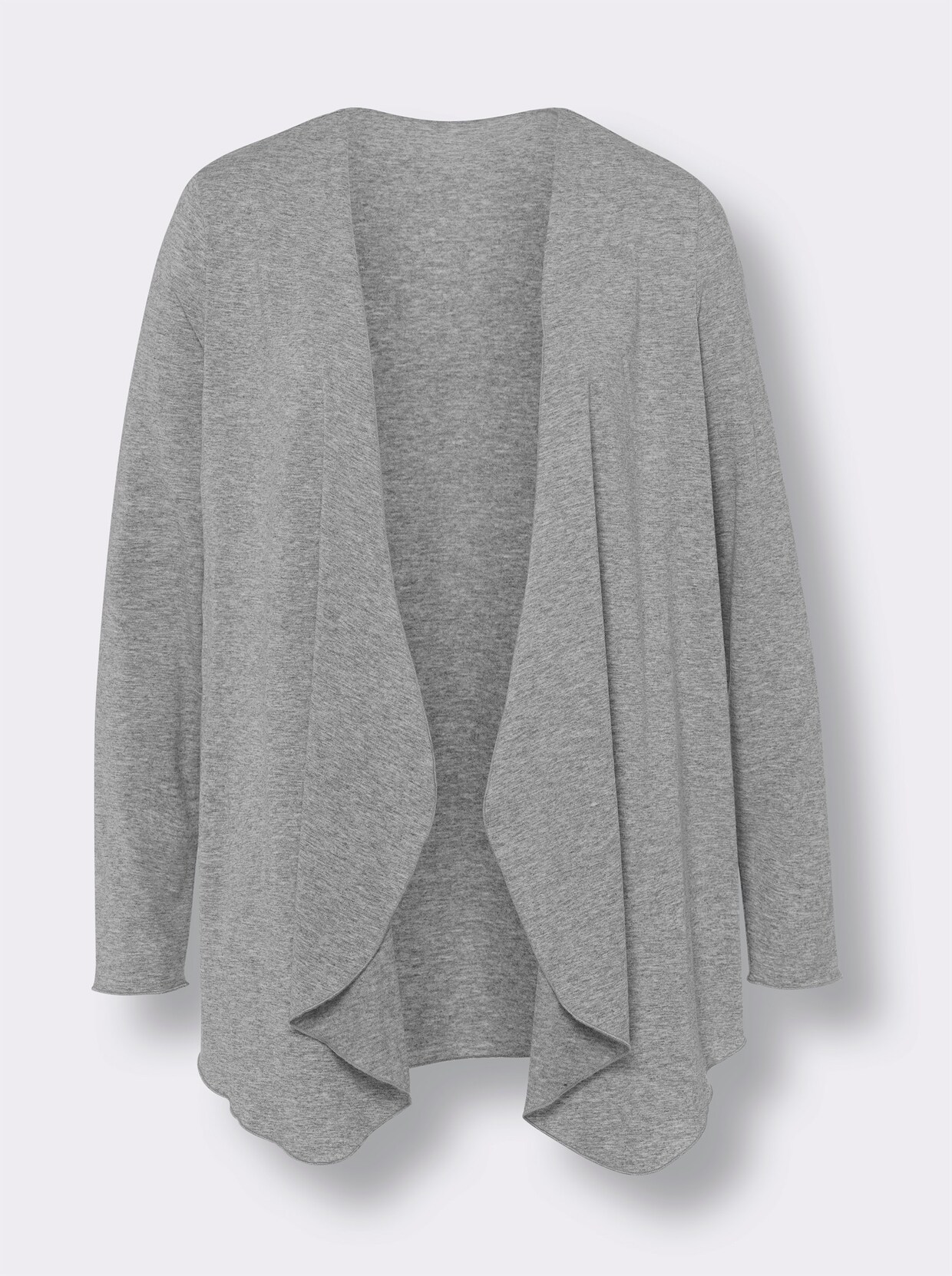 Shirtjacke - grau-meliert