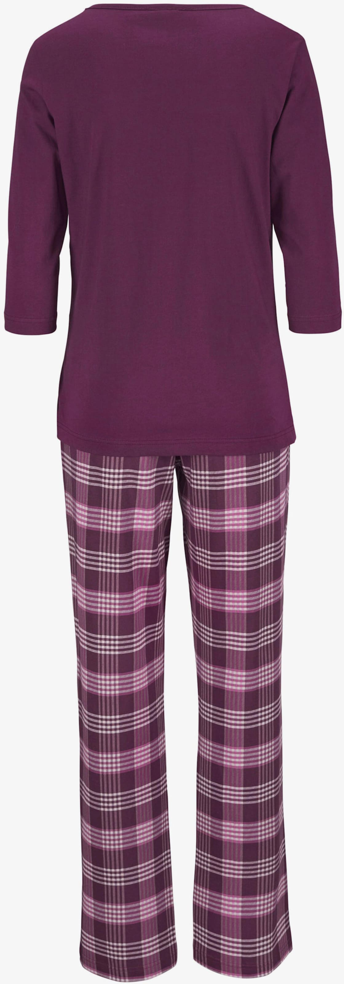 Vivance Dreams Pyjama - rosa-kariert, bordeaux-kariert