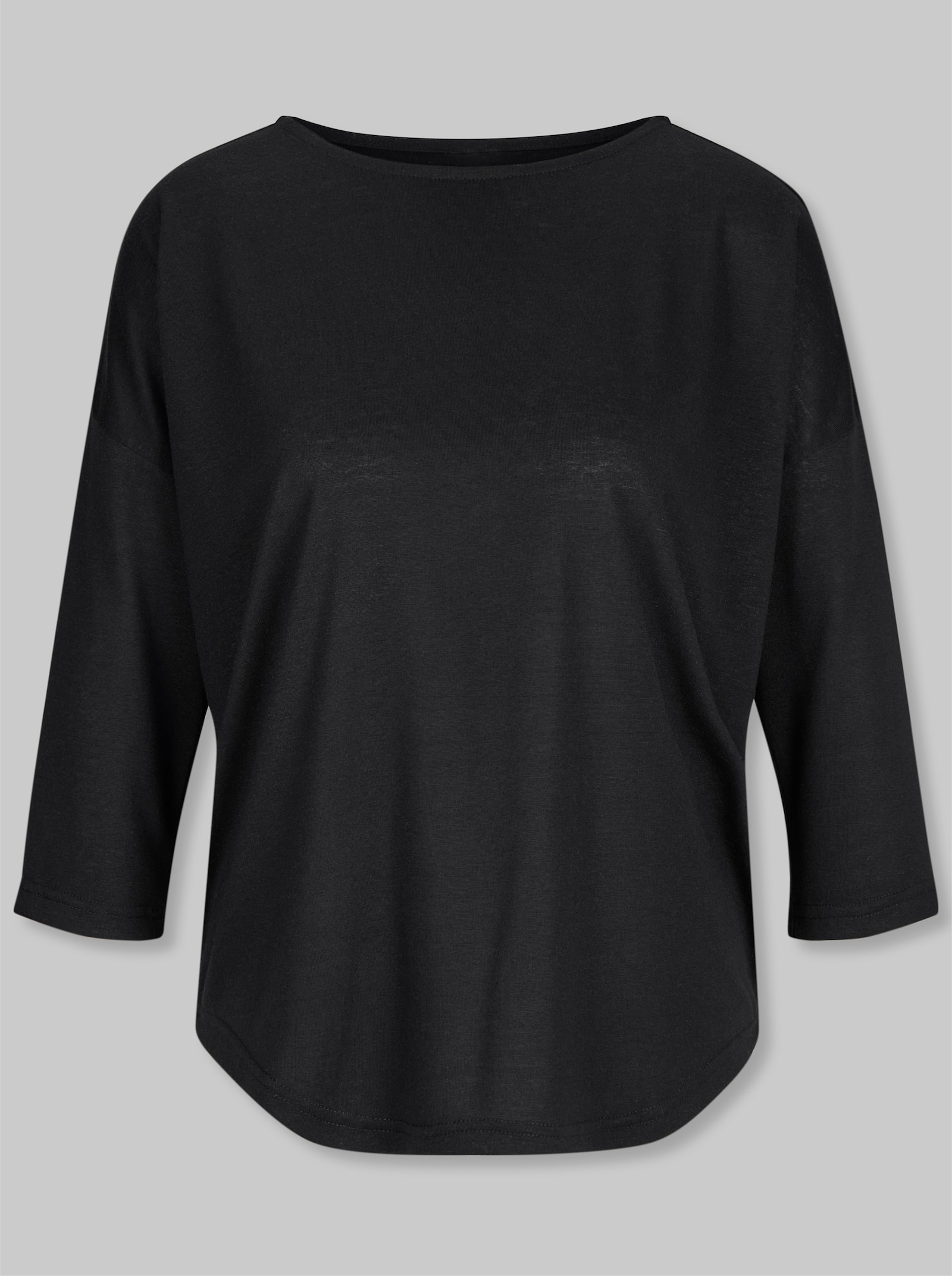 heine 3/4-Arm-Shirt mit Leinen - schwarz