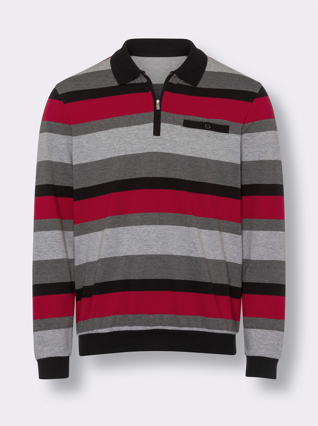 Sweatshirt - zwart/rood gestreept
