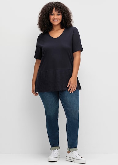 sheego T-Shirt - tiefblau