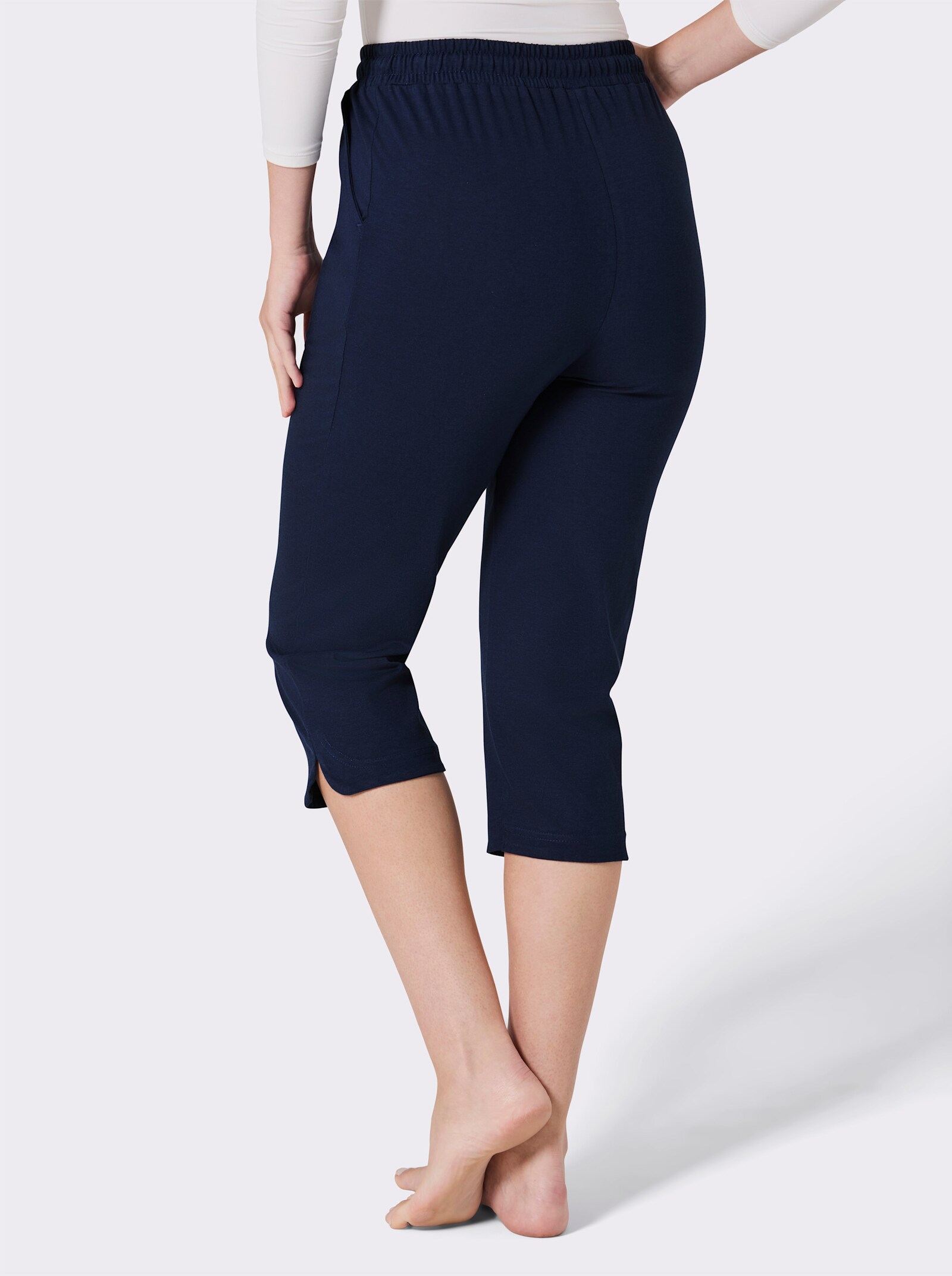 feel good Capri-Hosen - marine + grau-meliert